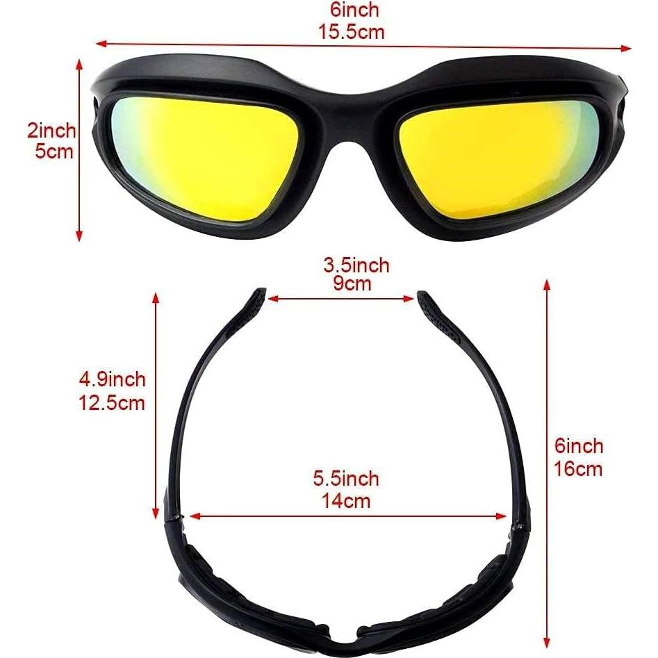 Gafas de Montar KEMIMOTO con 4 Lentes UV400 para Motocicleta