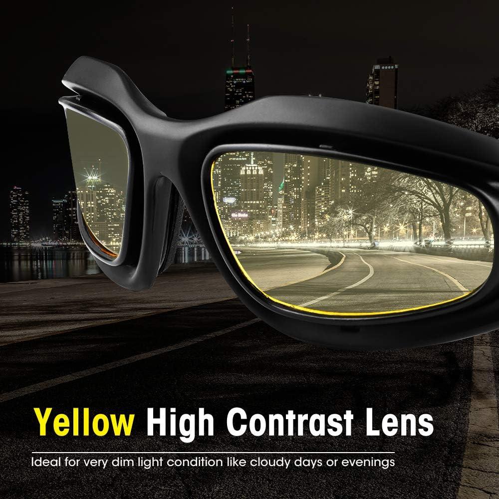Gafas de Montar KEMIMOTO con 4 Lentes UV400 para Motocicleta