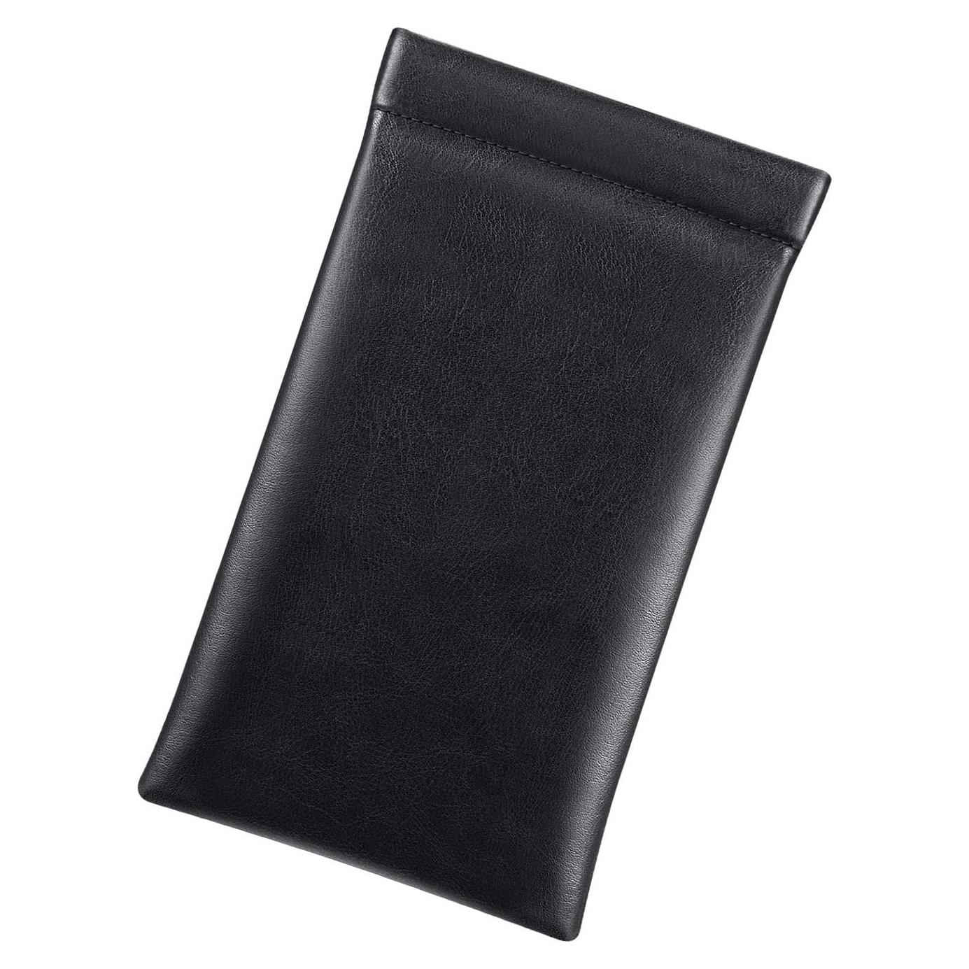 Funda para Gafas Fintie Negra con Paño de Limpieza - Cuero Vegano