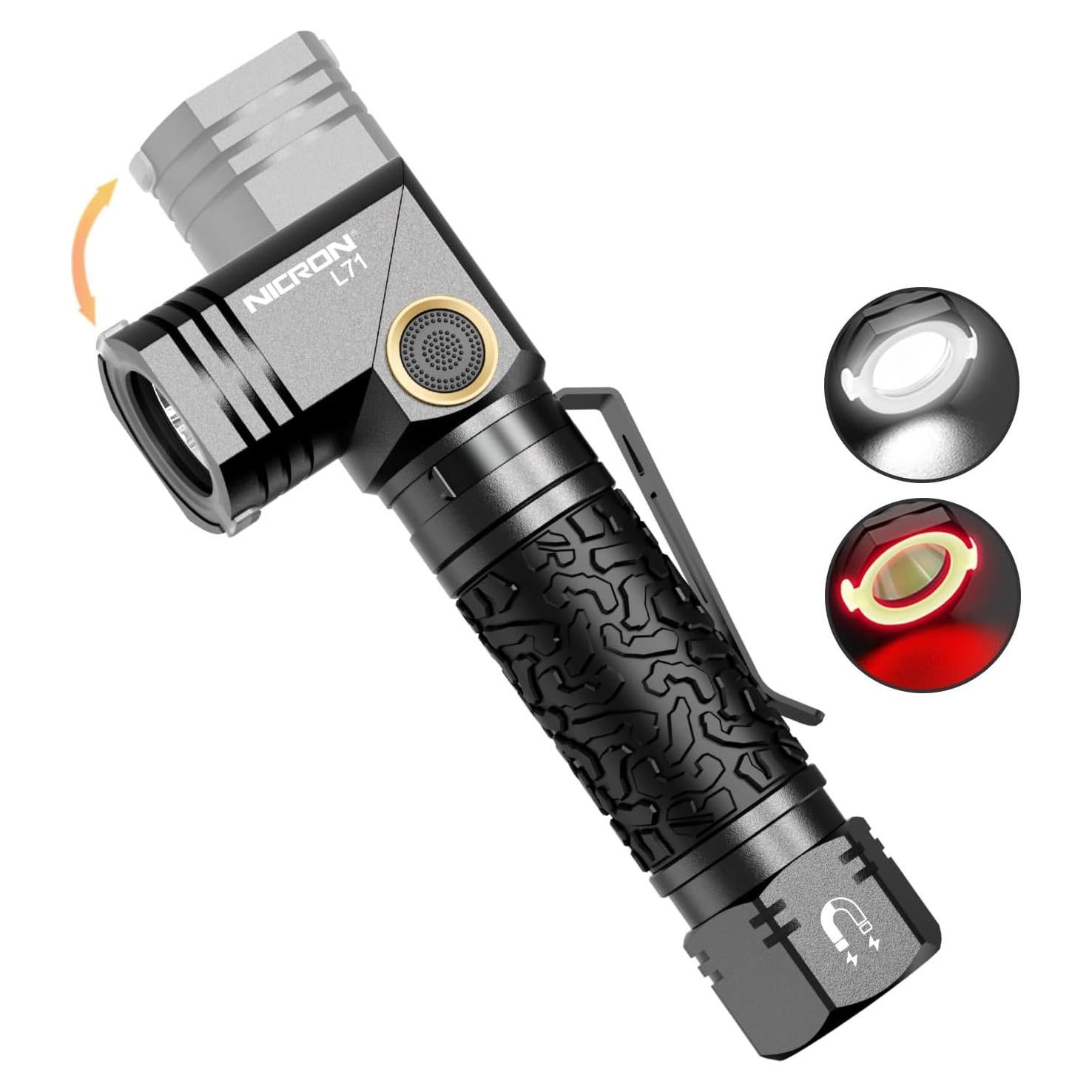 Linterna Táctica Nicron L71 1800 Lúmenes Recargable IP65