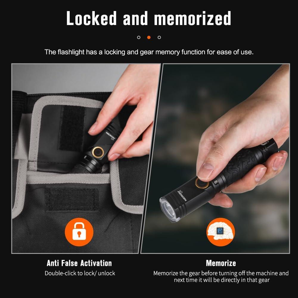 Linterna Táctica Nicron L71 1800 Lúmenes Recargable IP65