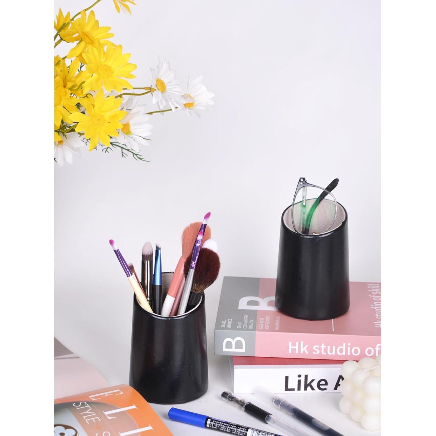 Soporte para Gafas Bleiou de Cuero PU Negro para Escritorio