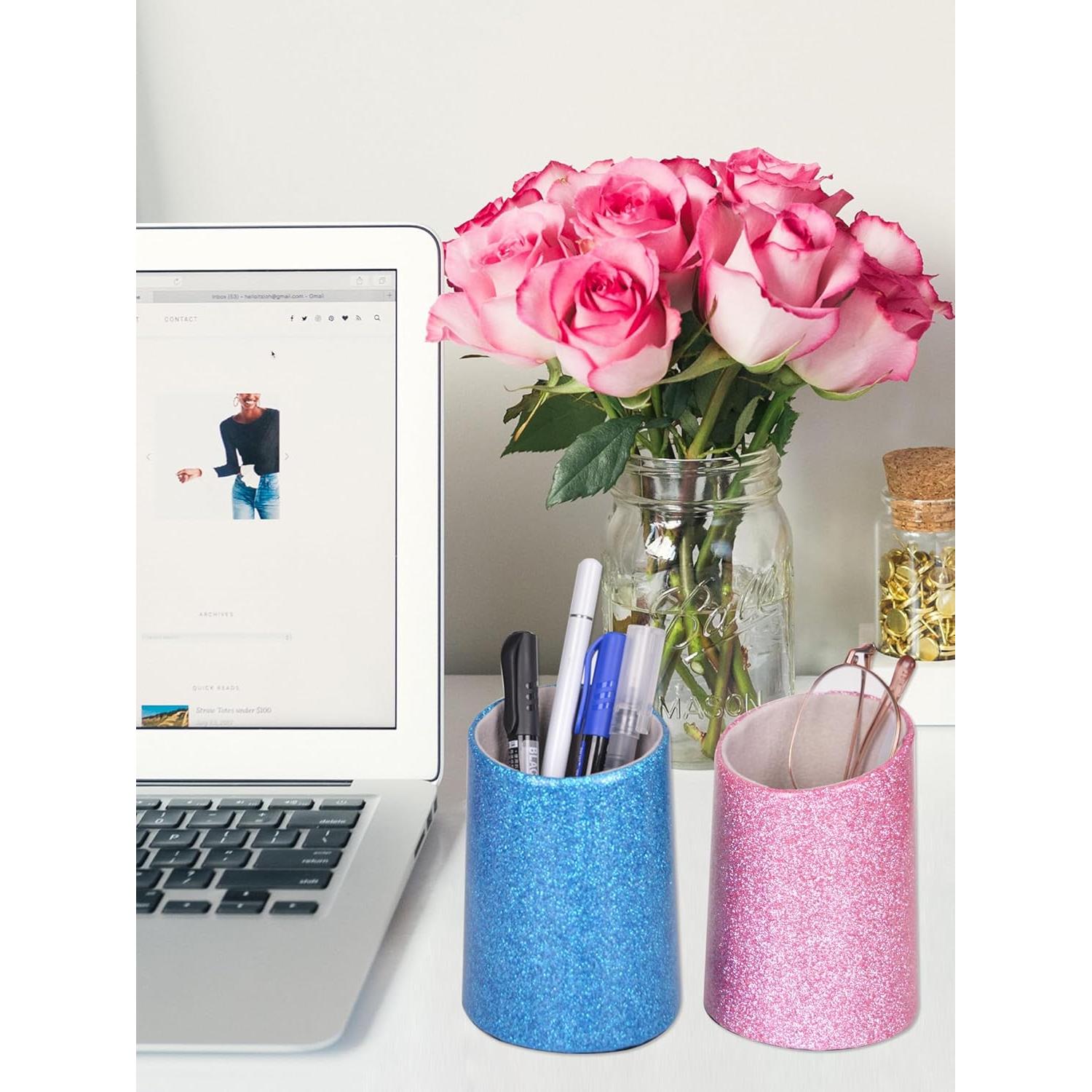 Soporte para Gafas Bleiou 2 Paquetes Cuero PU Rosa y Azul