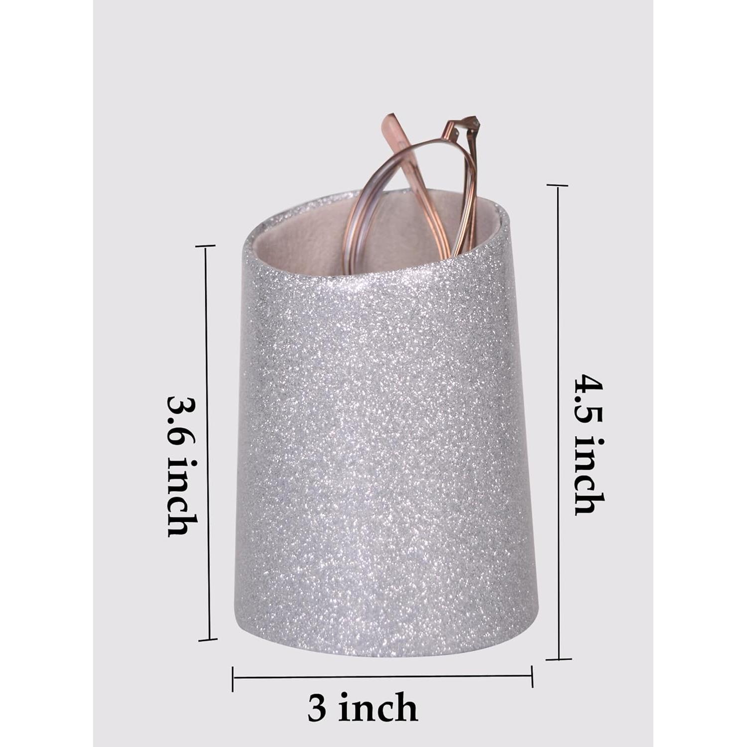 Soporte para Gafas Bleiou 2 Piezas Cuero PU Plata Brillante