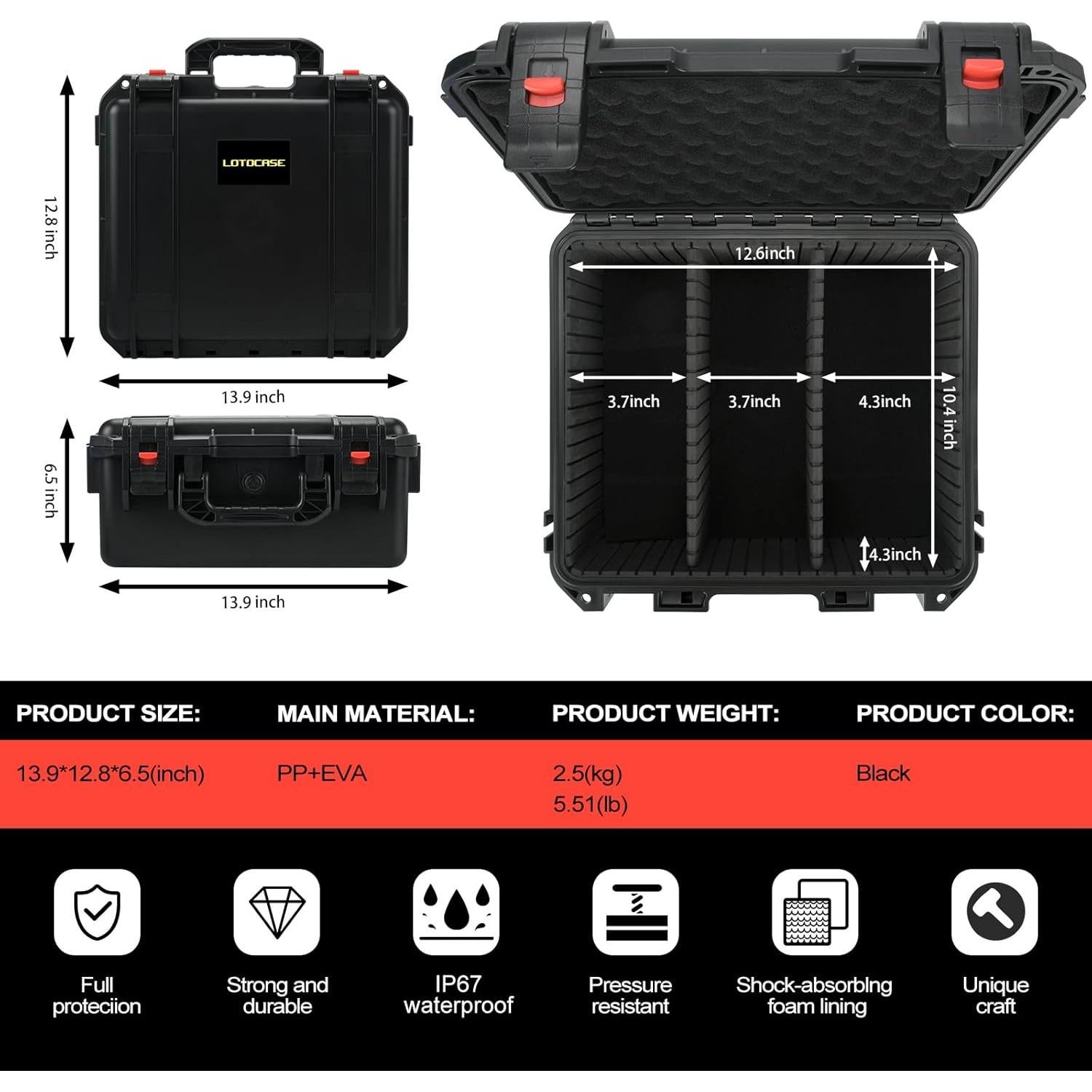 Estuche de Almacenamiento LOTOCASE para Baterías Milwaukee