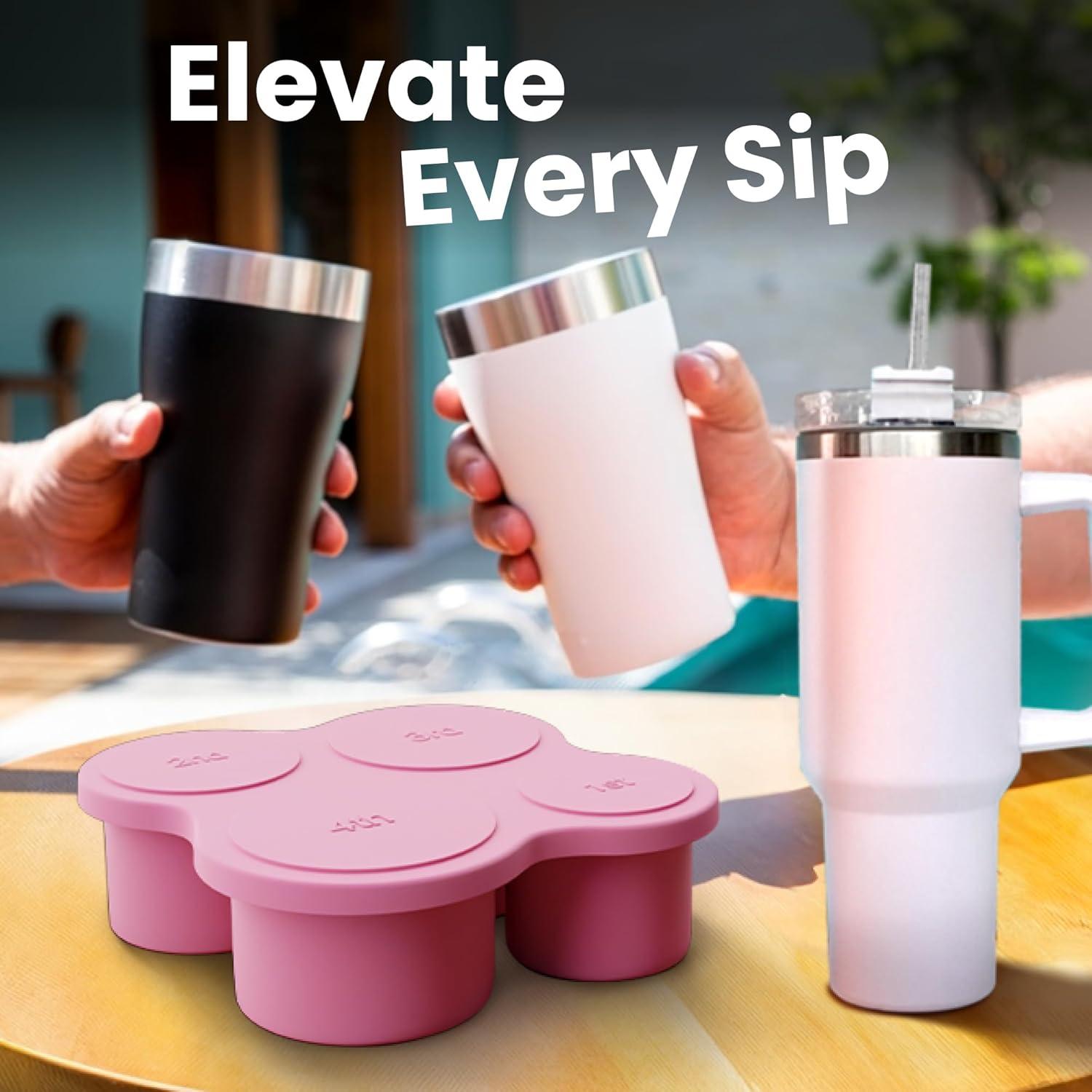 Bandeja de Hielo AB&CO-LIVING Rosa 4 Anillos para Taza