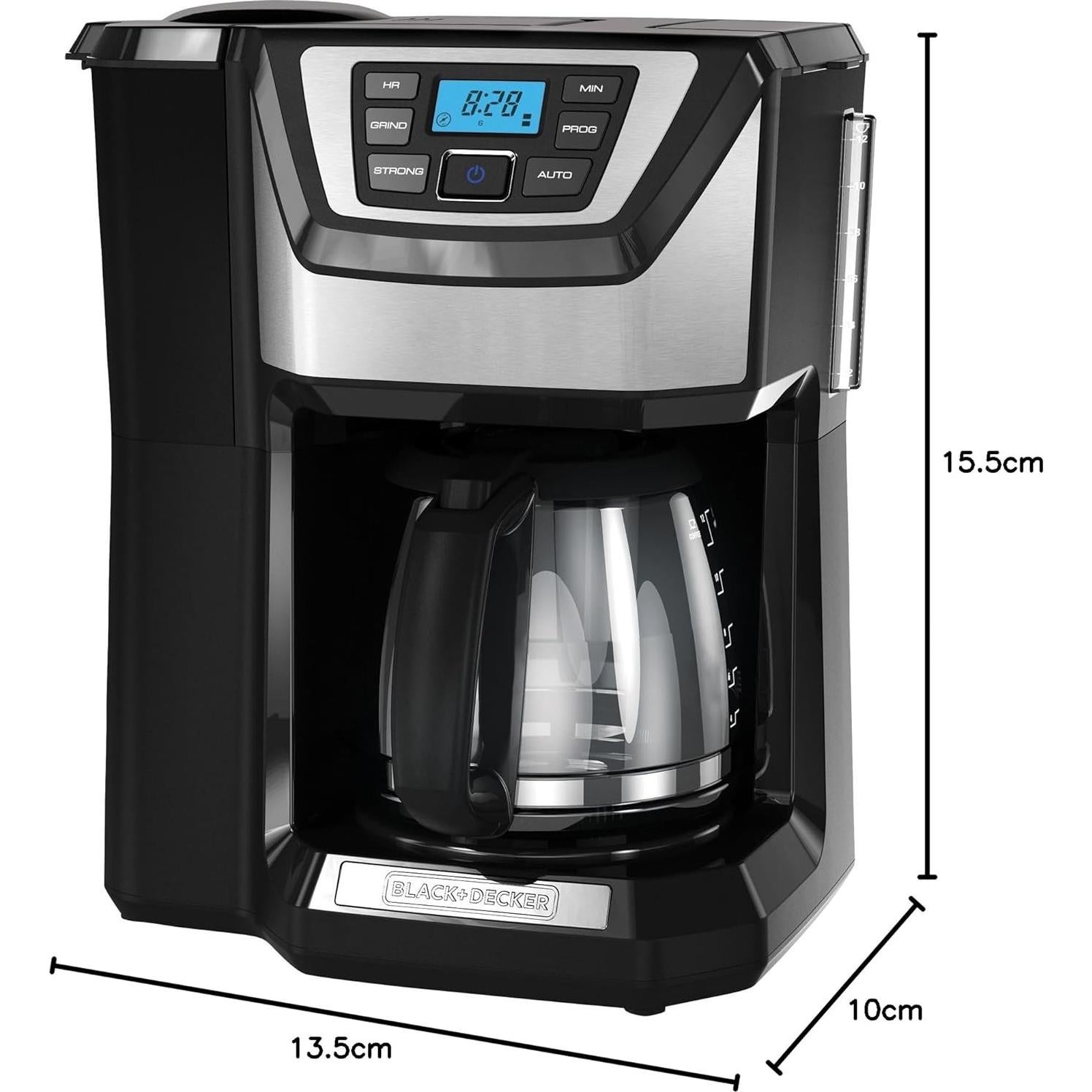 Cafetera BLACK+DECKER 12 Tazas con Molinillo Programable