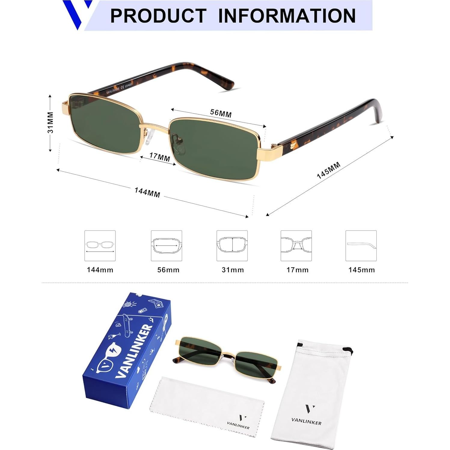 Gafas de sol retro VANLINKER VL9684 UV400 para hombres y mujeres