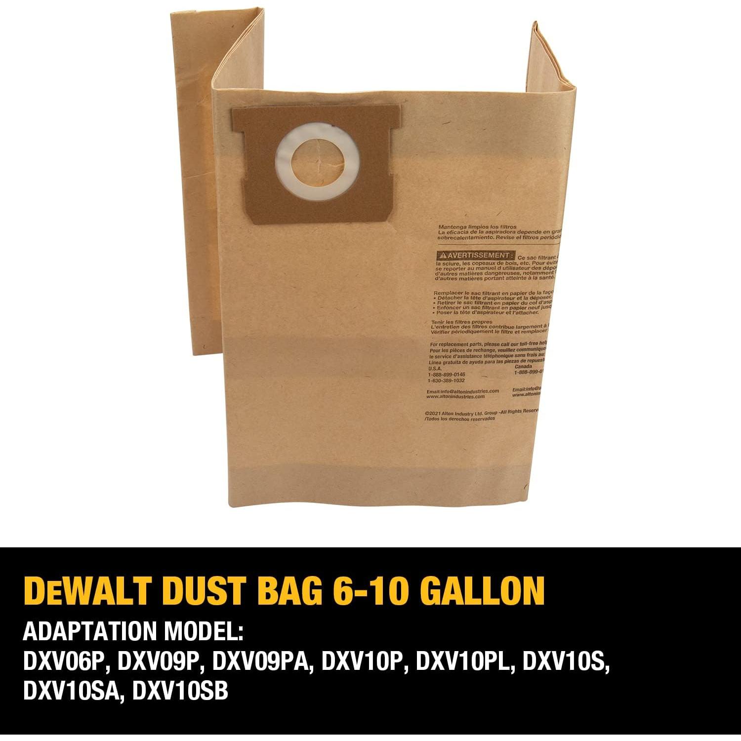 Bolsa de Filtro Desechable DeWALT 6-10 Galones - 3 Pzas