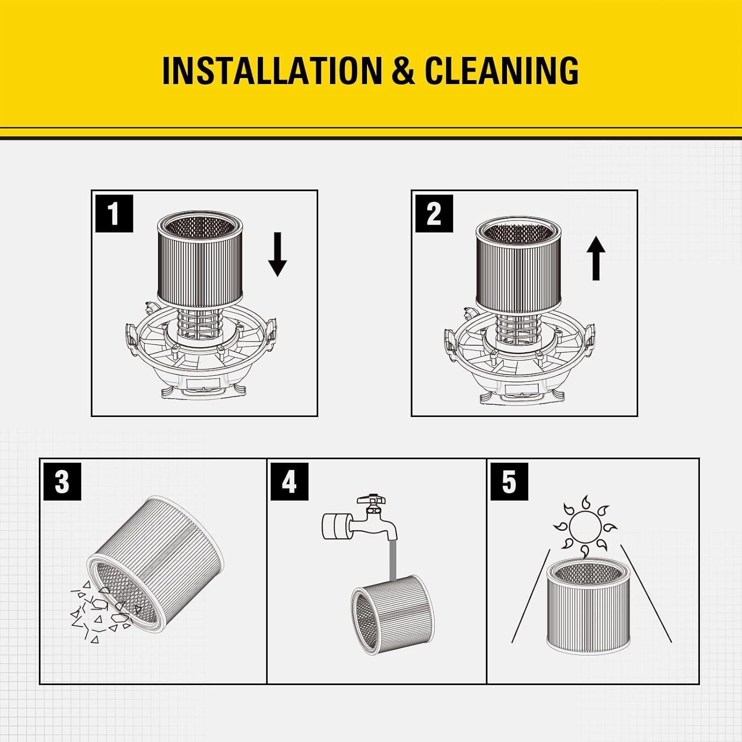 Filtro Hepa Stanley 08-2566B para aspiradoras 19.56 cm