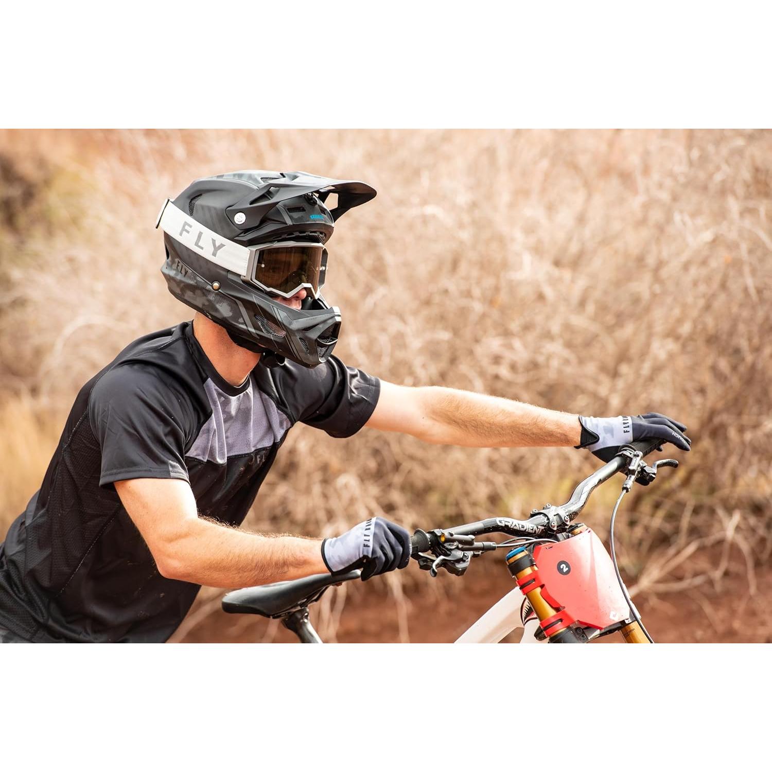 Gafas de Arena Fly Racing Focus Adulto Negro/Blanco Lente Ahumado