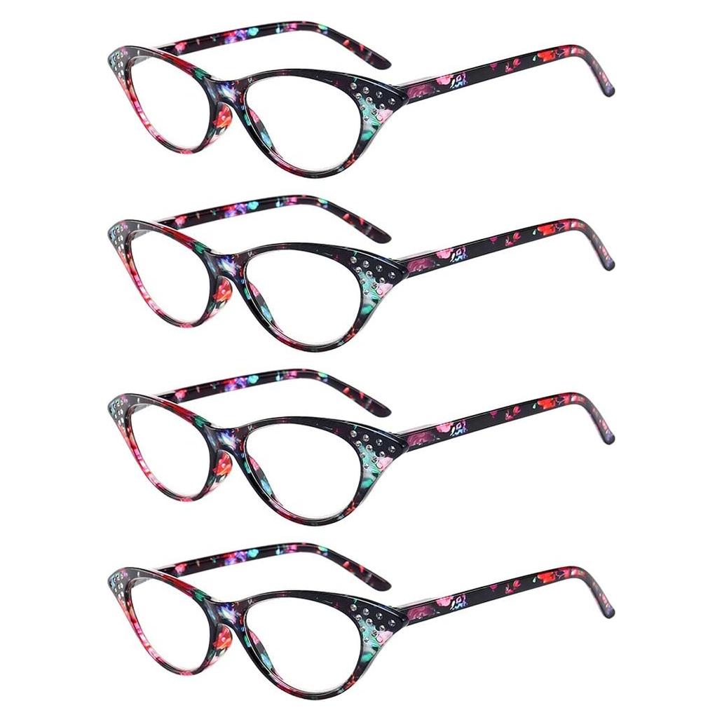 Gafas de Lectura OWN4B 4 Paquetes Ojos de Gato Vintage 1.00-4.00x