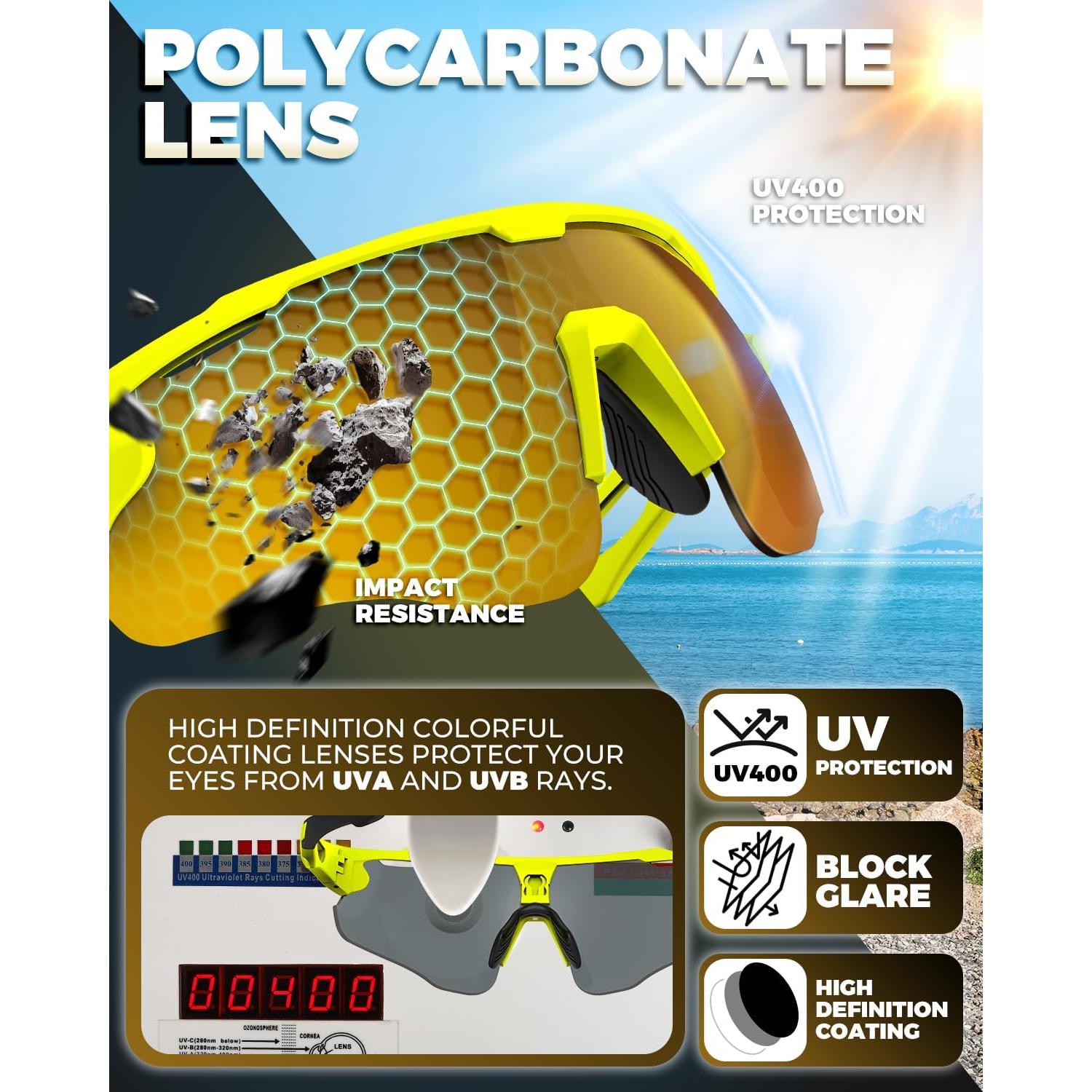 Gafas de Ciclismo VICTGOAL Polarizadas UV400 Unisex Amarillo