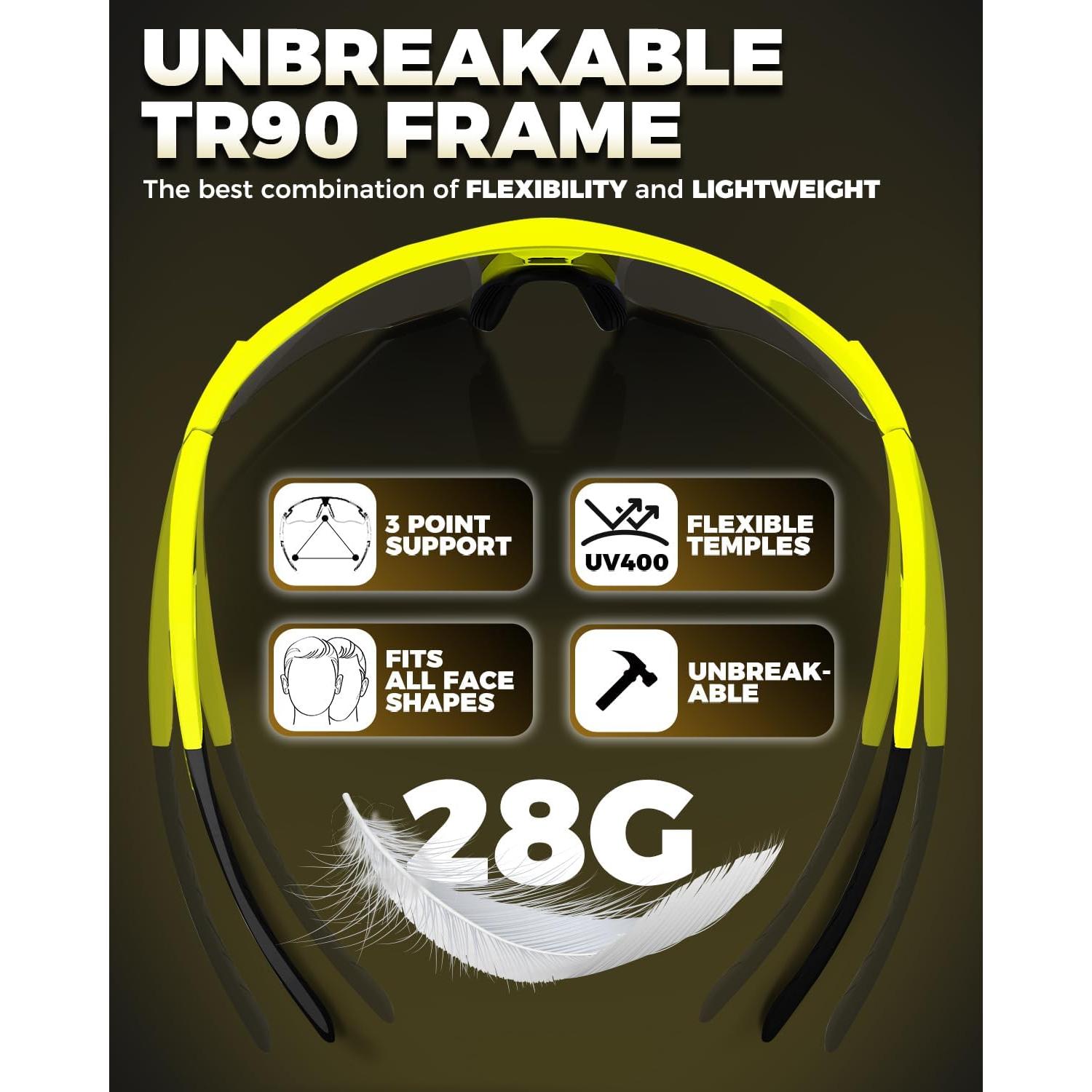 Gafas de Ciclismo VICTGOAL Polarizadas UV400 Unisex Amarillo