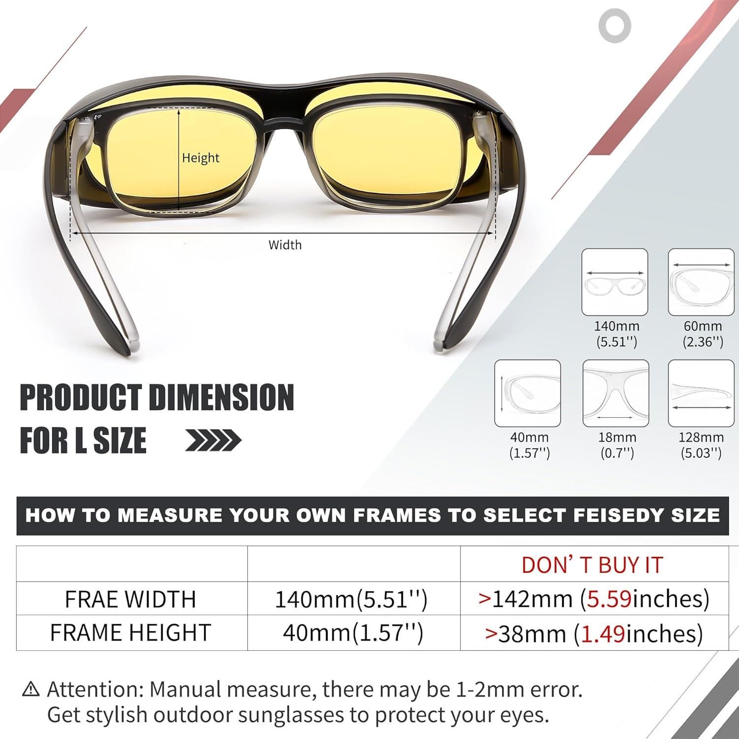 Gafas de Conducir de Noche FEISEDY con Lentes Amarillos HD