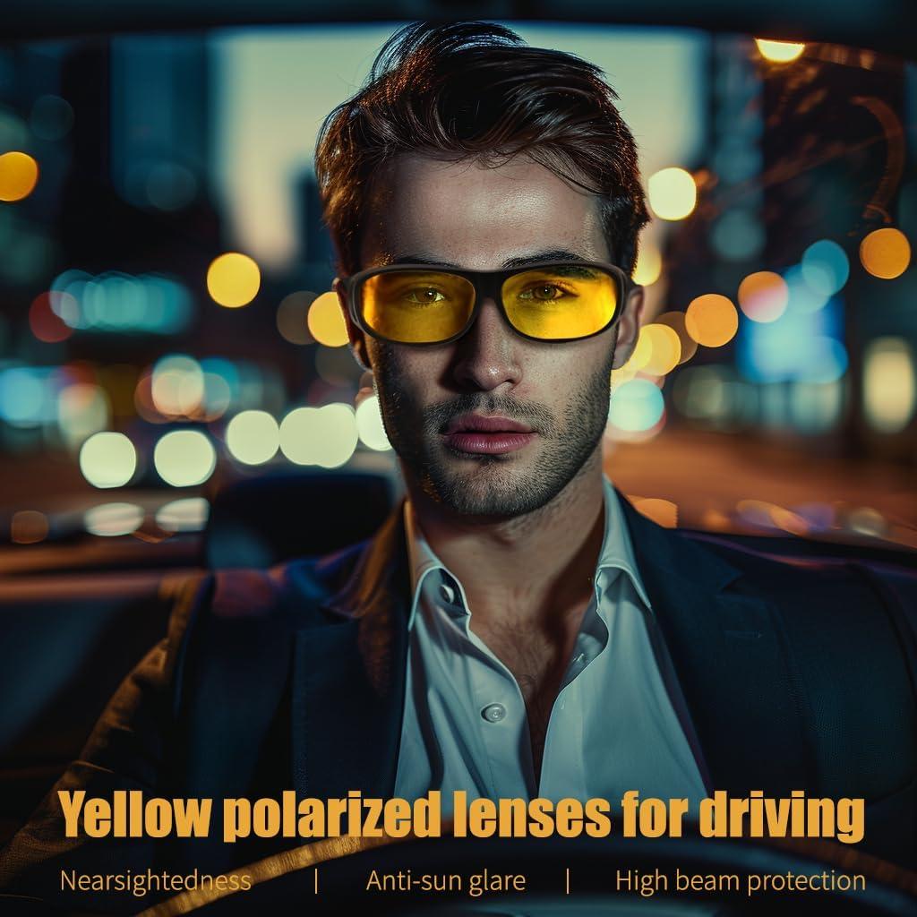 Gafas de Conducir de Noche FEISEDY con Lentes Amarillos HD