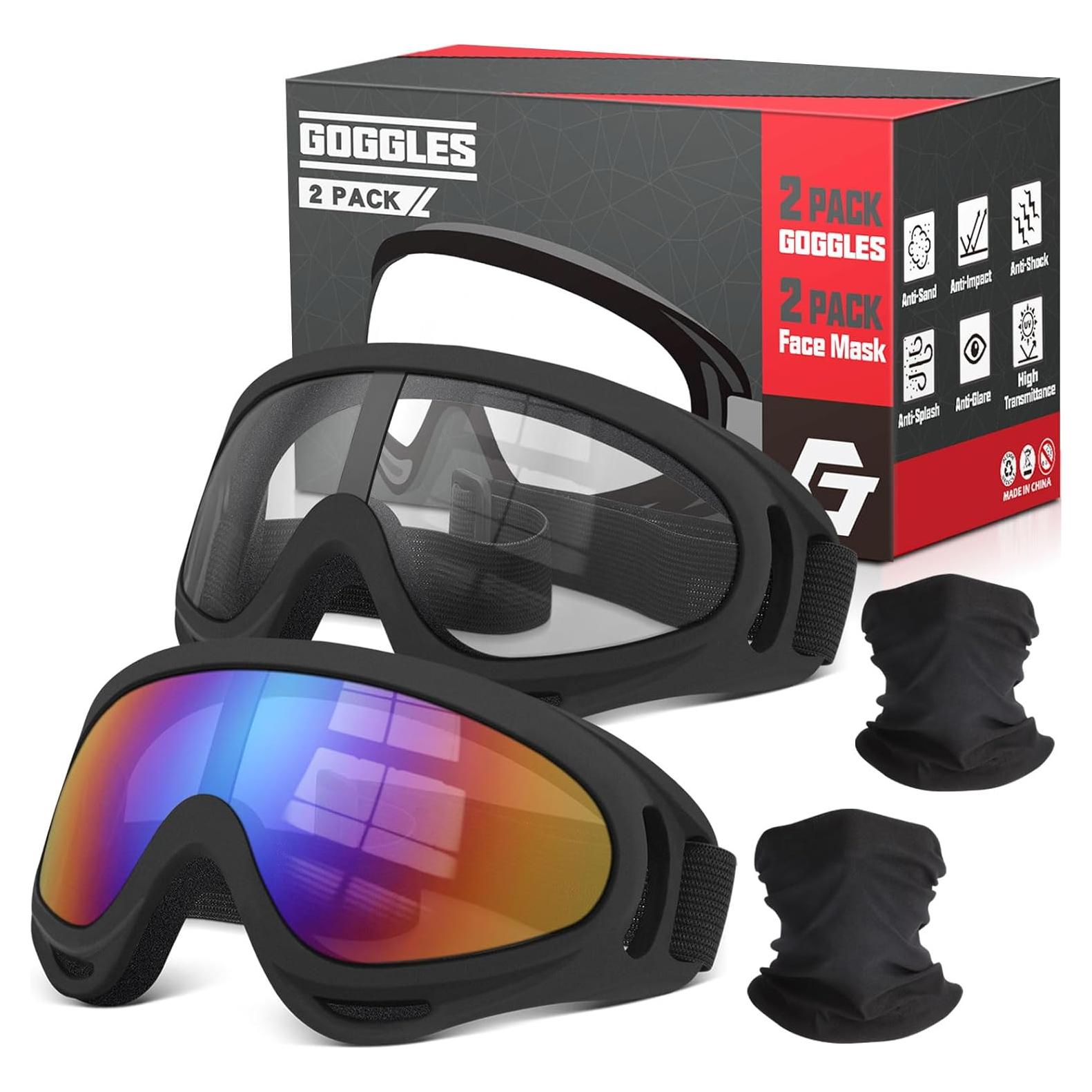 Gafas de Motocross YENPK - Paquete de 2 con Lentes Anti-impacto