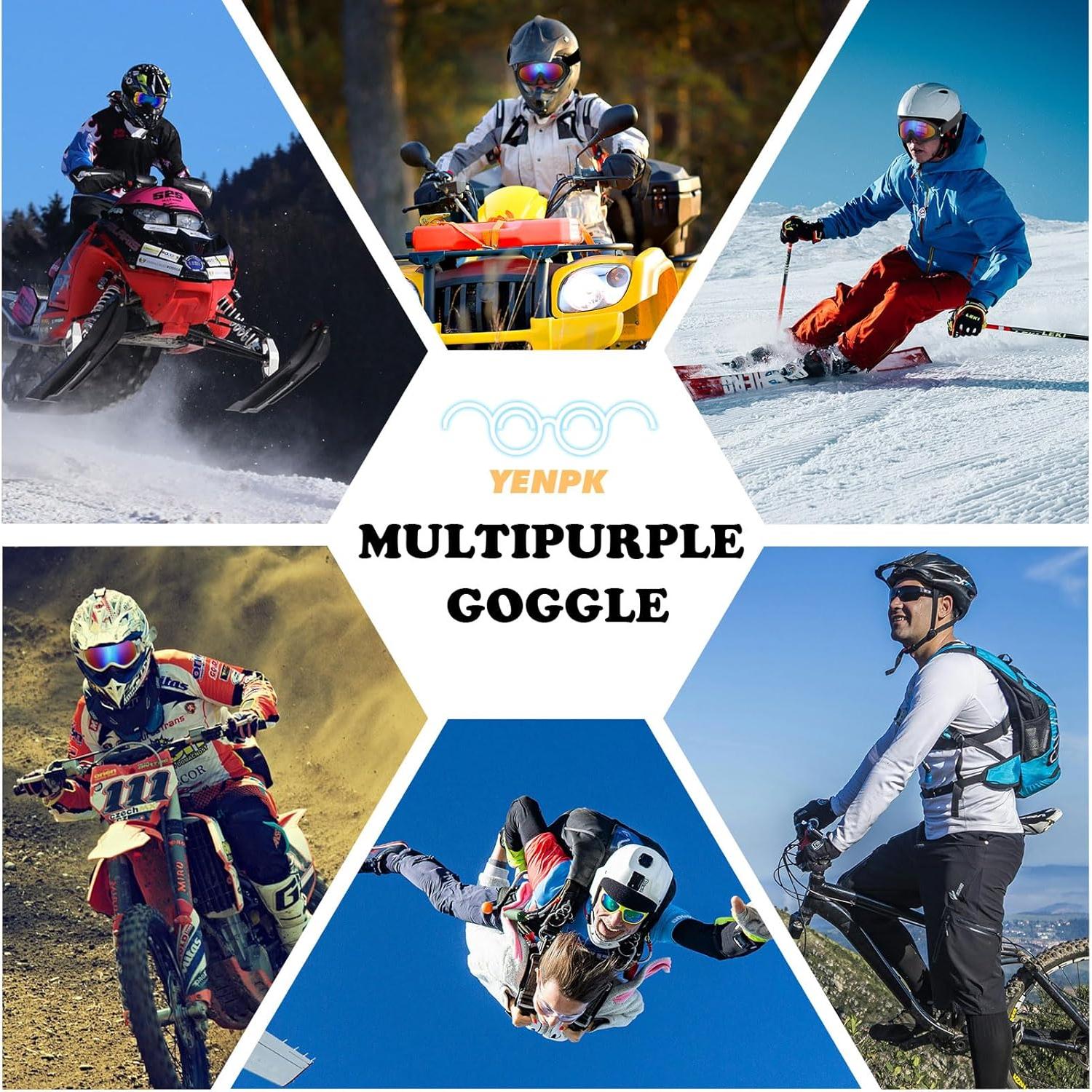 Gafas de Motocross YENPK - Paquete de 2 con Lentes Anti-impacto