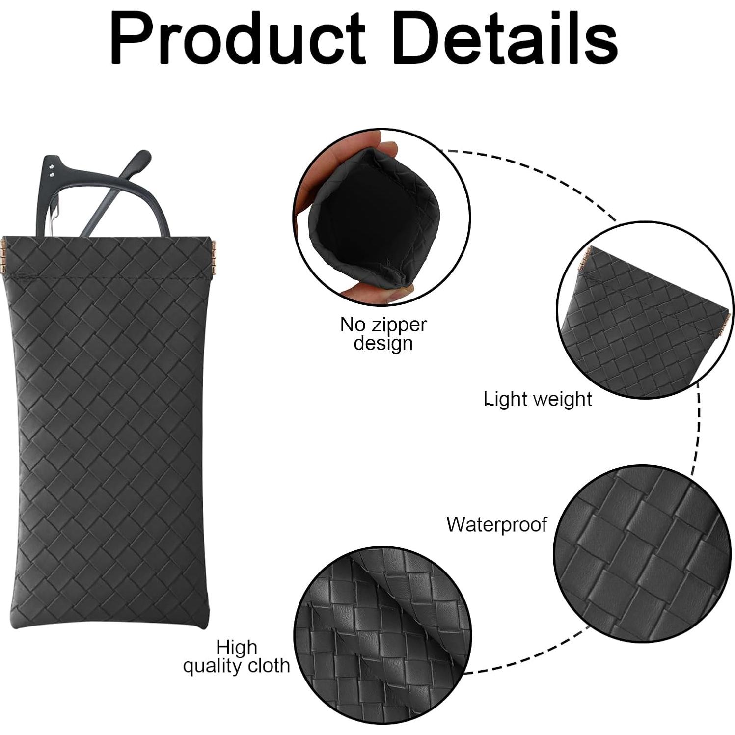 Estuche de Gafas de Sol 2 PCS Cuero PU Suave Unisex