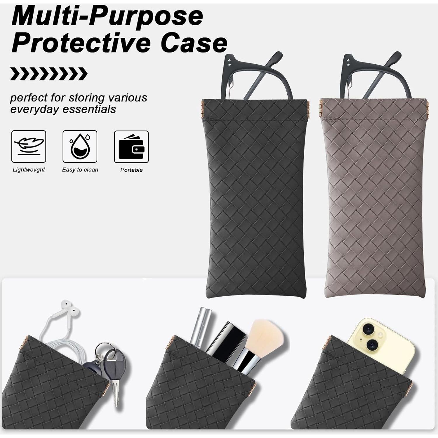 Estuche de Gafas de Sol 2 PCS Cuero PU Suave Unisex