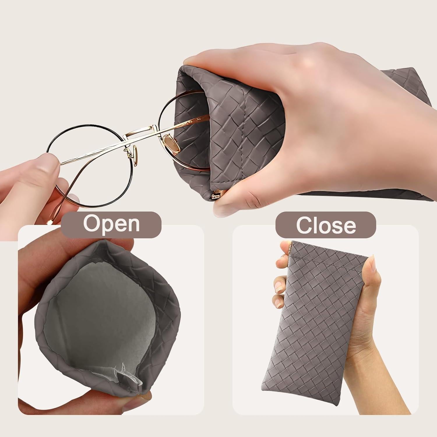 Estuche de Gafas de Sol 2 PCS Cuero PU Suave Unisex