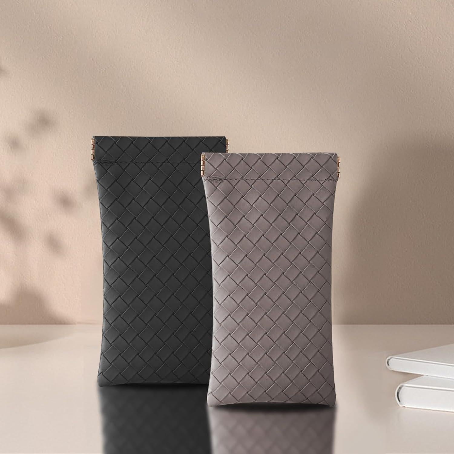 Estuche de Gafas de Sol 2 PCS Cuero PU Suave Unisex