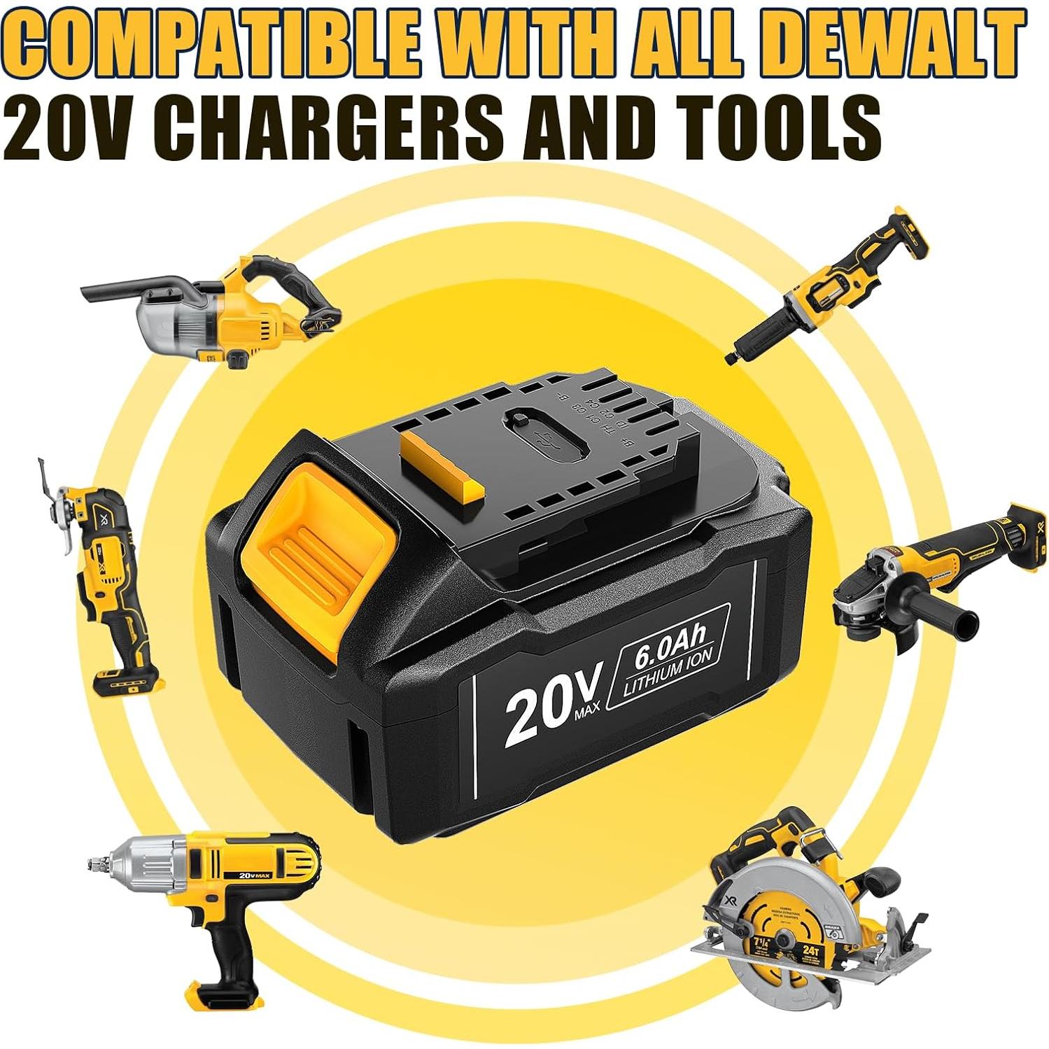 Paquete de 2 Baterías DSANKE 20V 6.0Ah USB Tipo-C