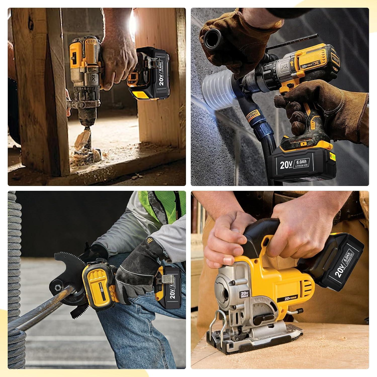 Paquete de 2 Baterías DSANKE 20V 6.0Ah USB Tipo-C