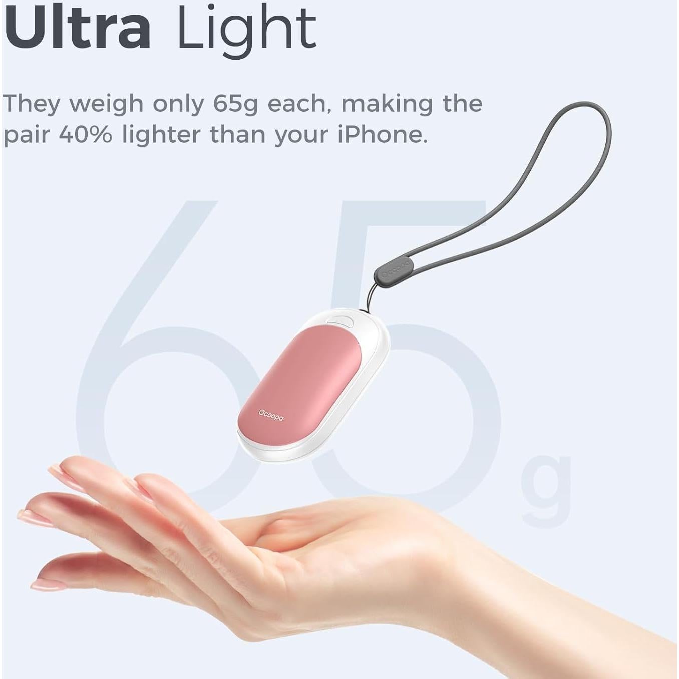 Calentadores de Manos OCOOPA UT3 Lite Recargables Rosa