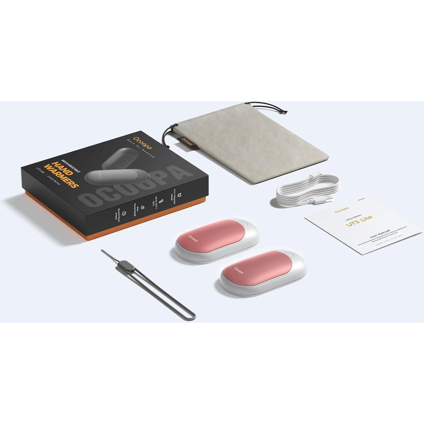 Calentadores de Manos OCOOPA UT3 Lite Recargables Rosa