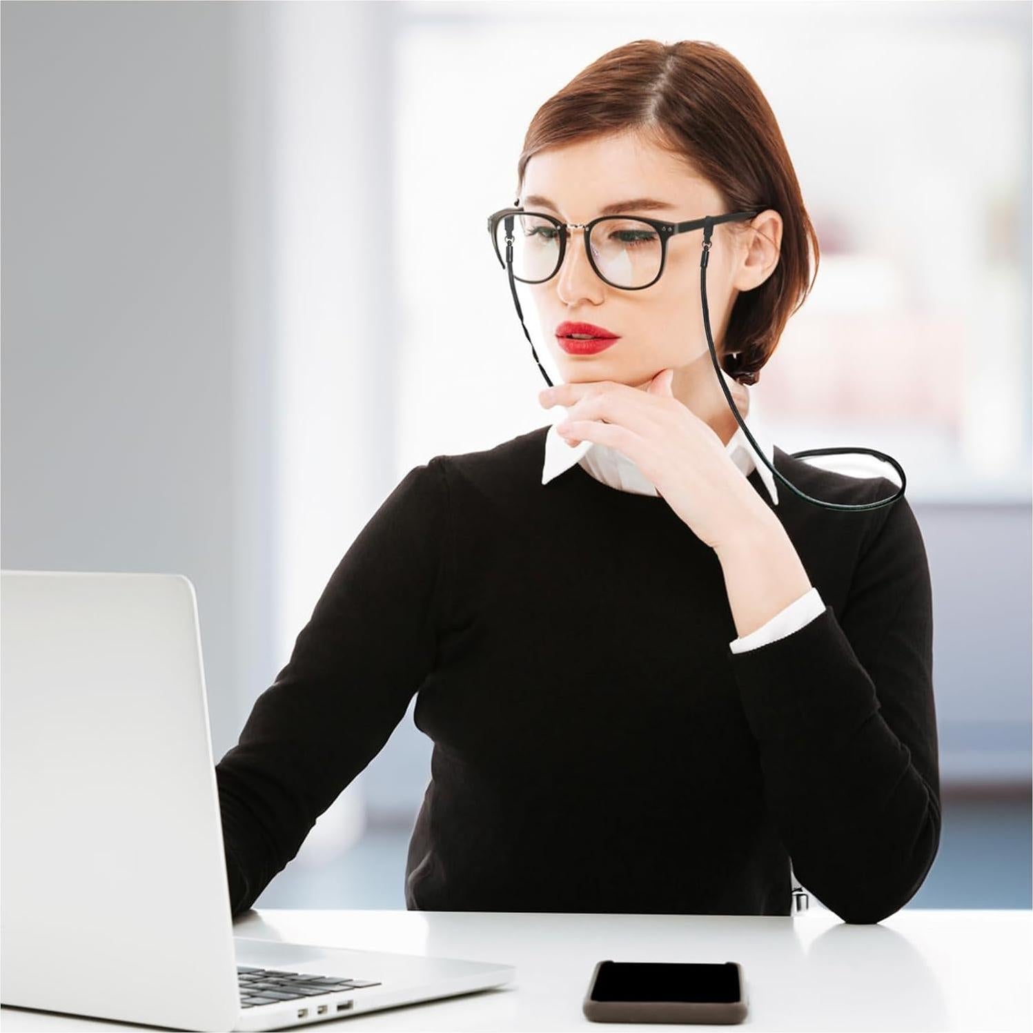 Retenedor de Gafas Peeper Keepers de Cuero Negro Unisex 66cm