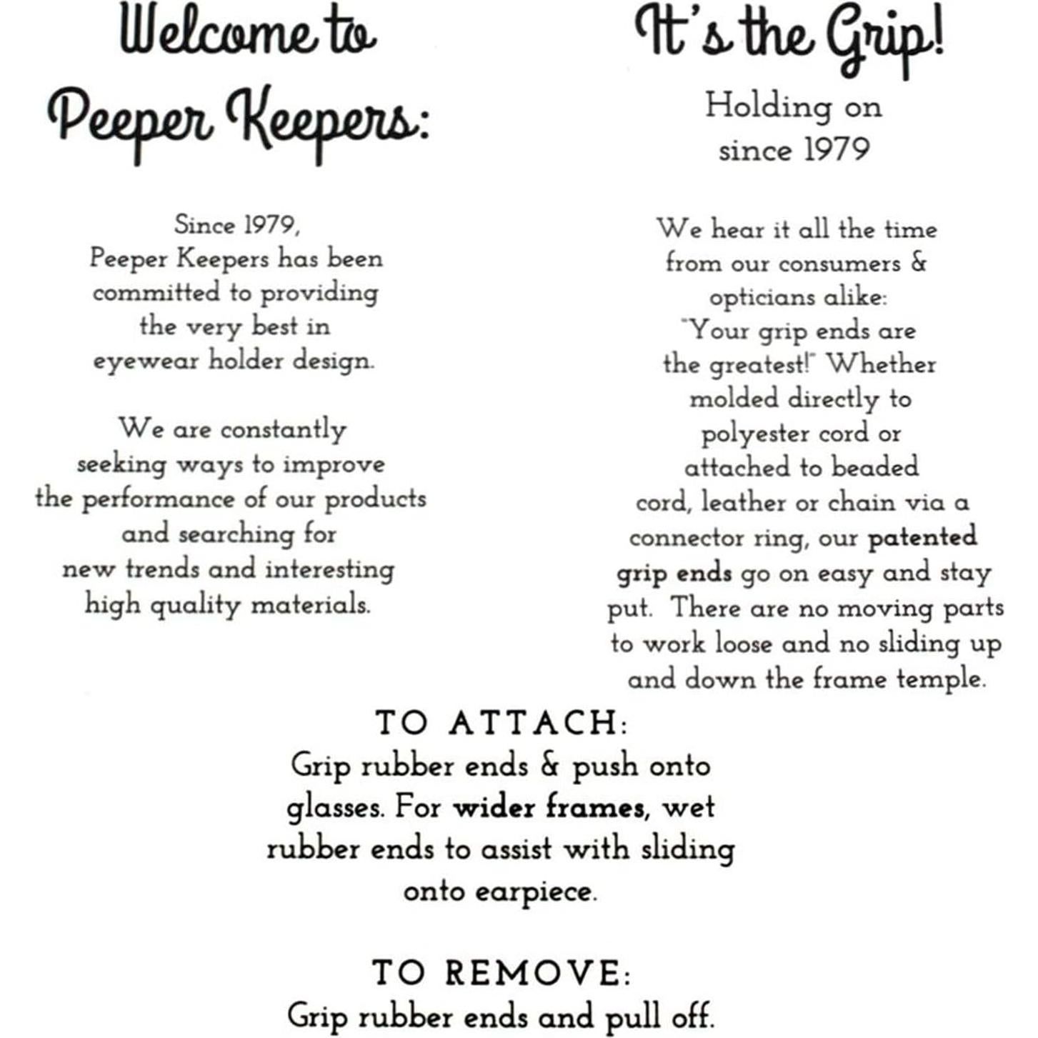 Retenedor de Gafas Peeper Keepers de Cuero Negro Unisex 66cm