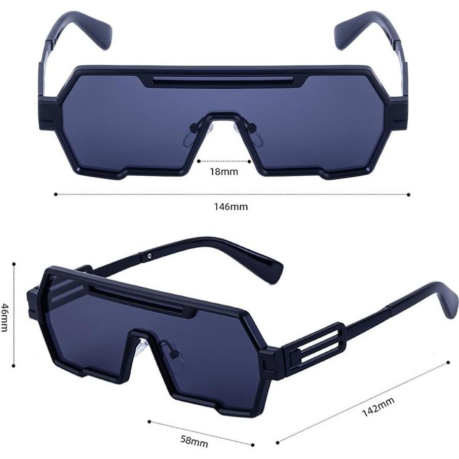 Gafas de sol retro steampunk Junsika para hombres, metal HD