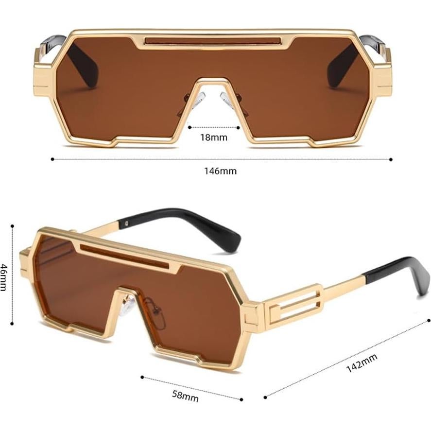 Gafas de sol retro steampunk Junsika para hombres HD UV400