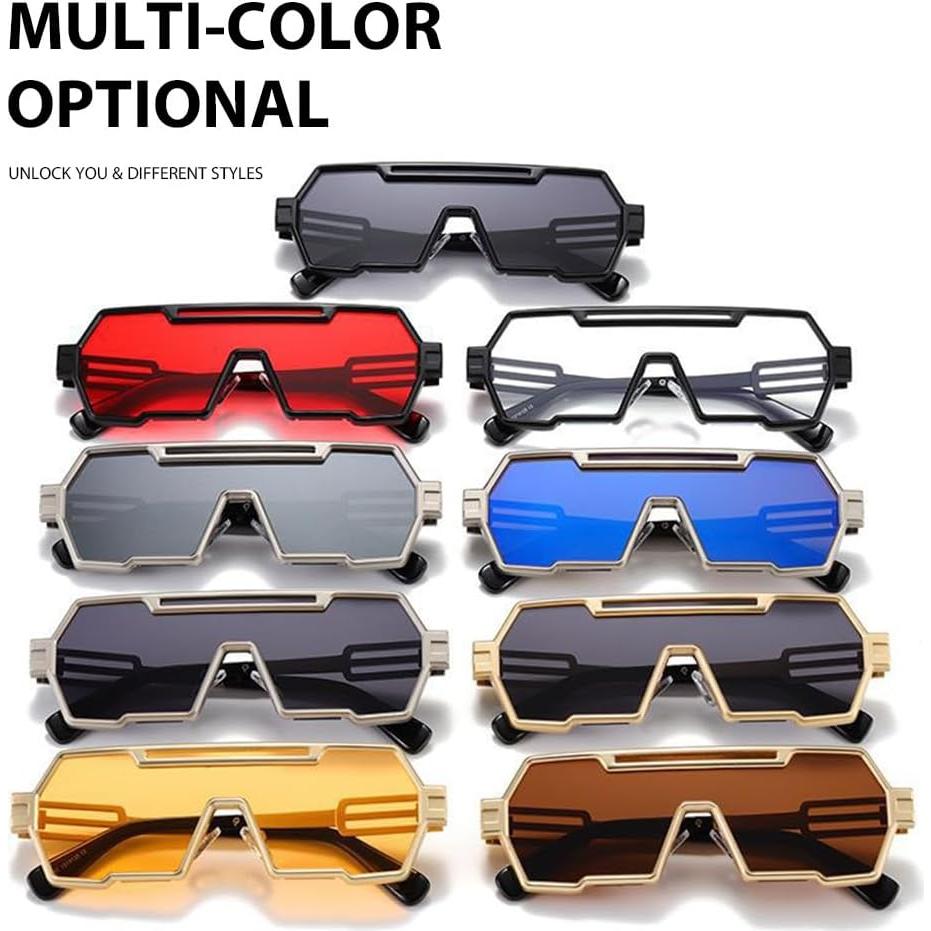 Gafas de sol retro steampunk Junsika para hombres HD UV400