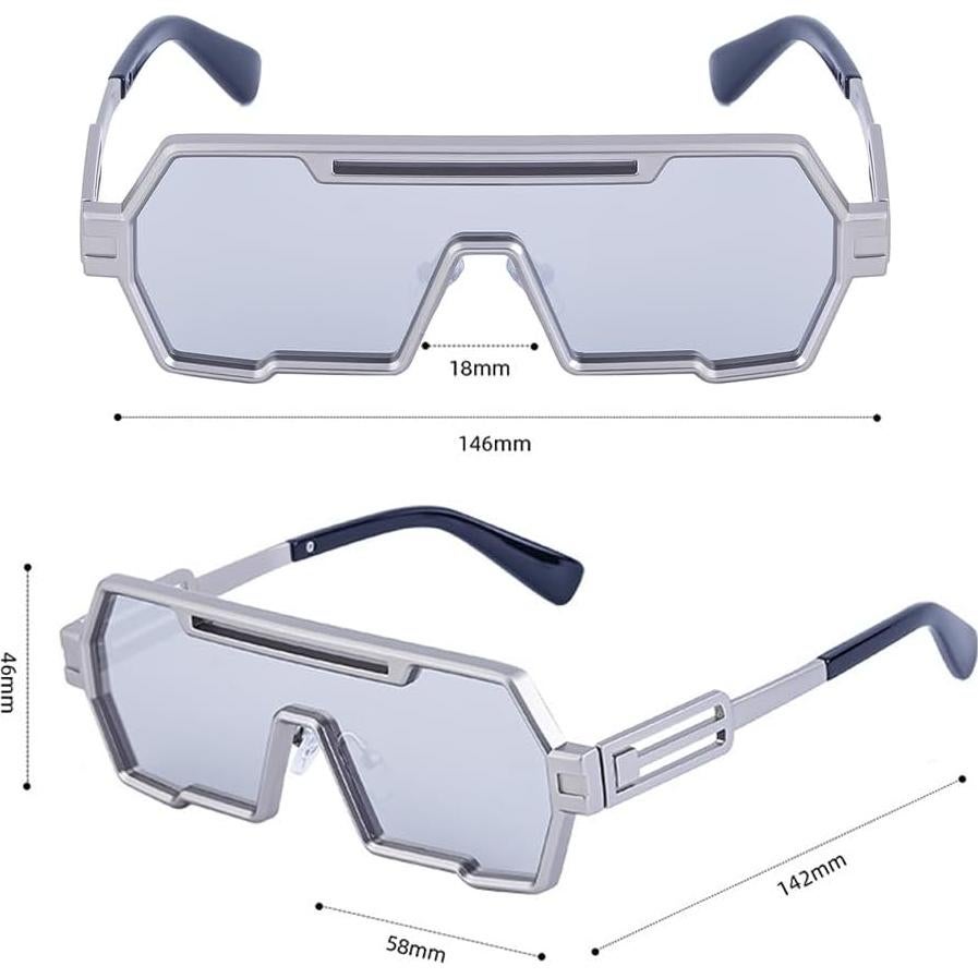 Gafas de sol retro steampunk Junsika para hombres metal