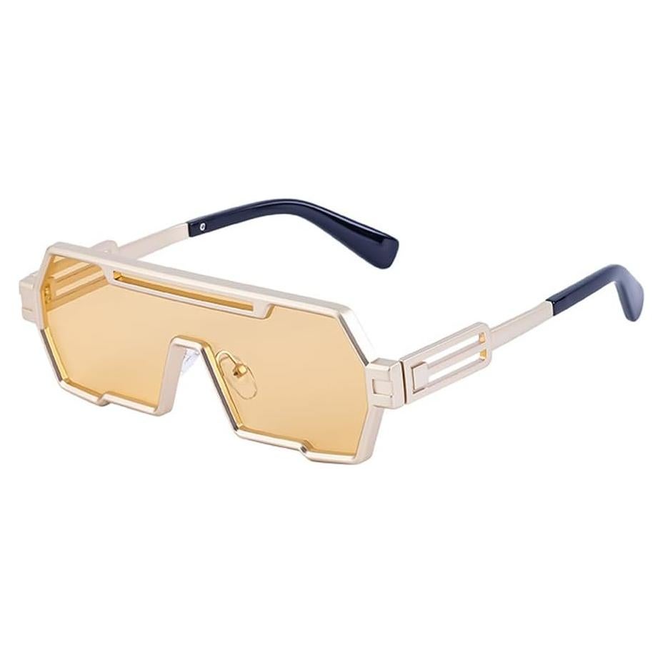 Gafas de sol retro steampunk Junsika para hombres amarillas