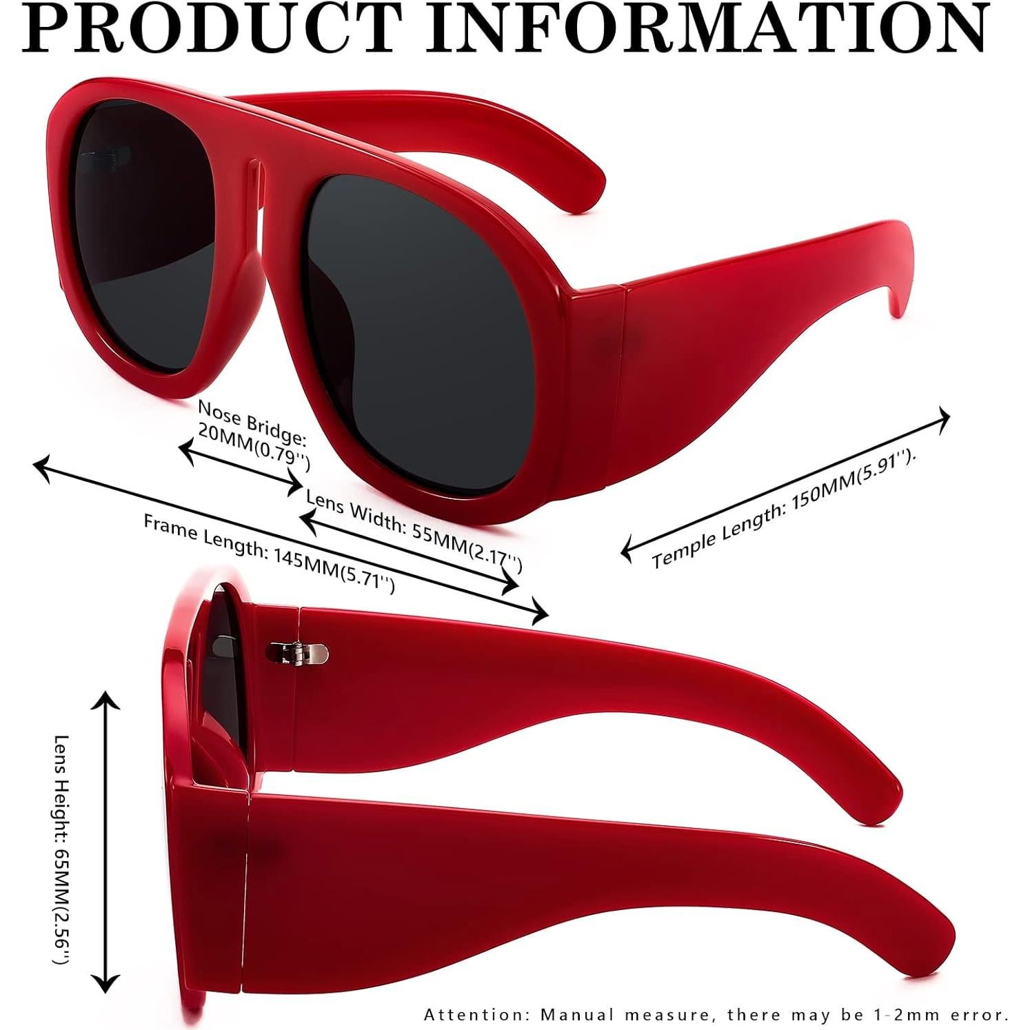 Gafas de Sol Retro FEISEDY Aviador Oversized UV400