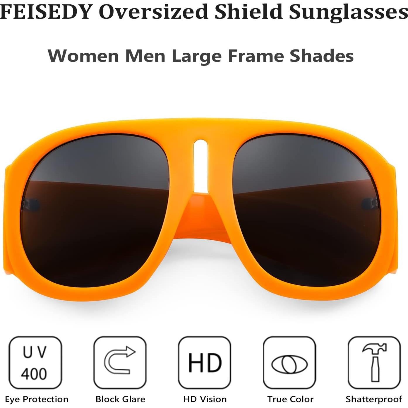 Gafas de Sol Retro FEISEDY Aviador Unisex 55mm UV400