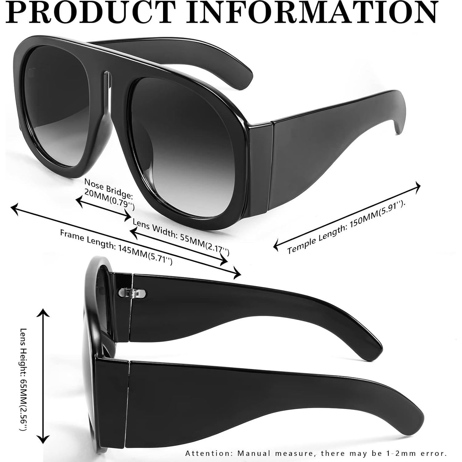 Gafas de sol aviador FEISEDY retro grandes UV400