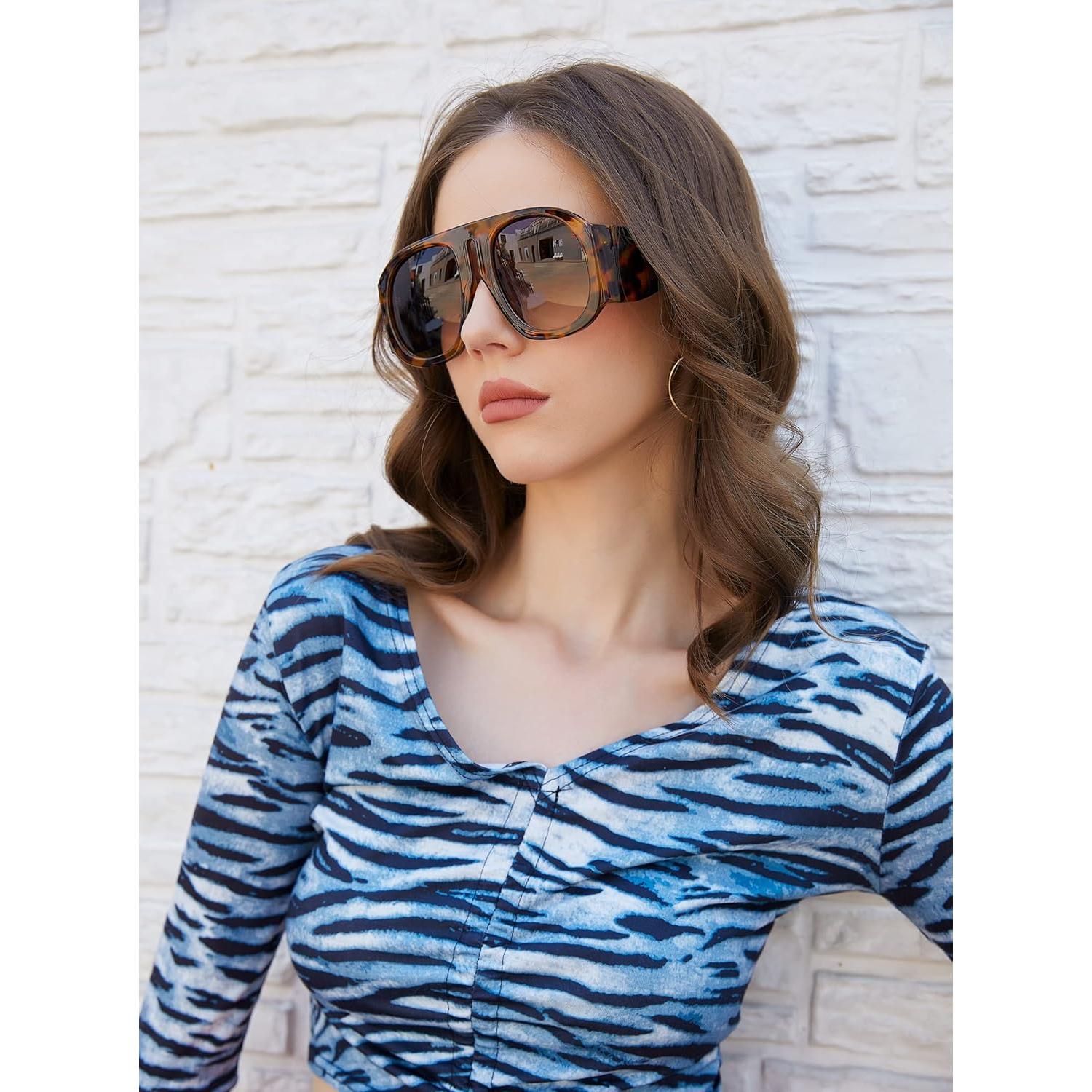 Gafas de Sol Retro FEISEDY Aviador Oversized UV400