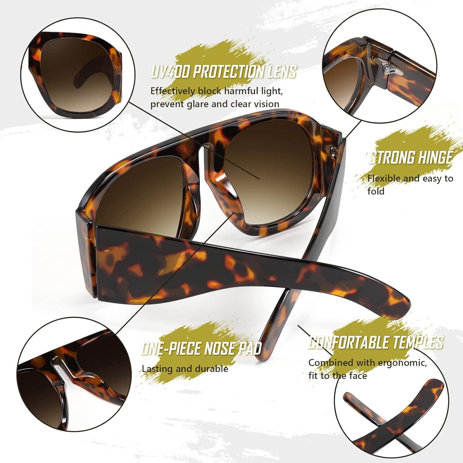 Gafas de Sol Retro FEISEDY Aviador Oversized UV400