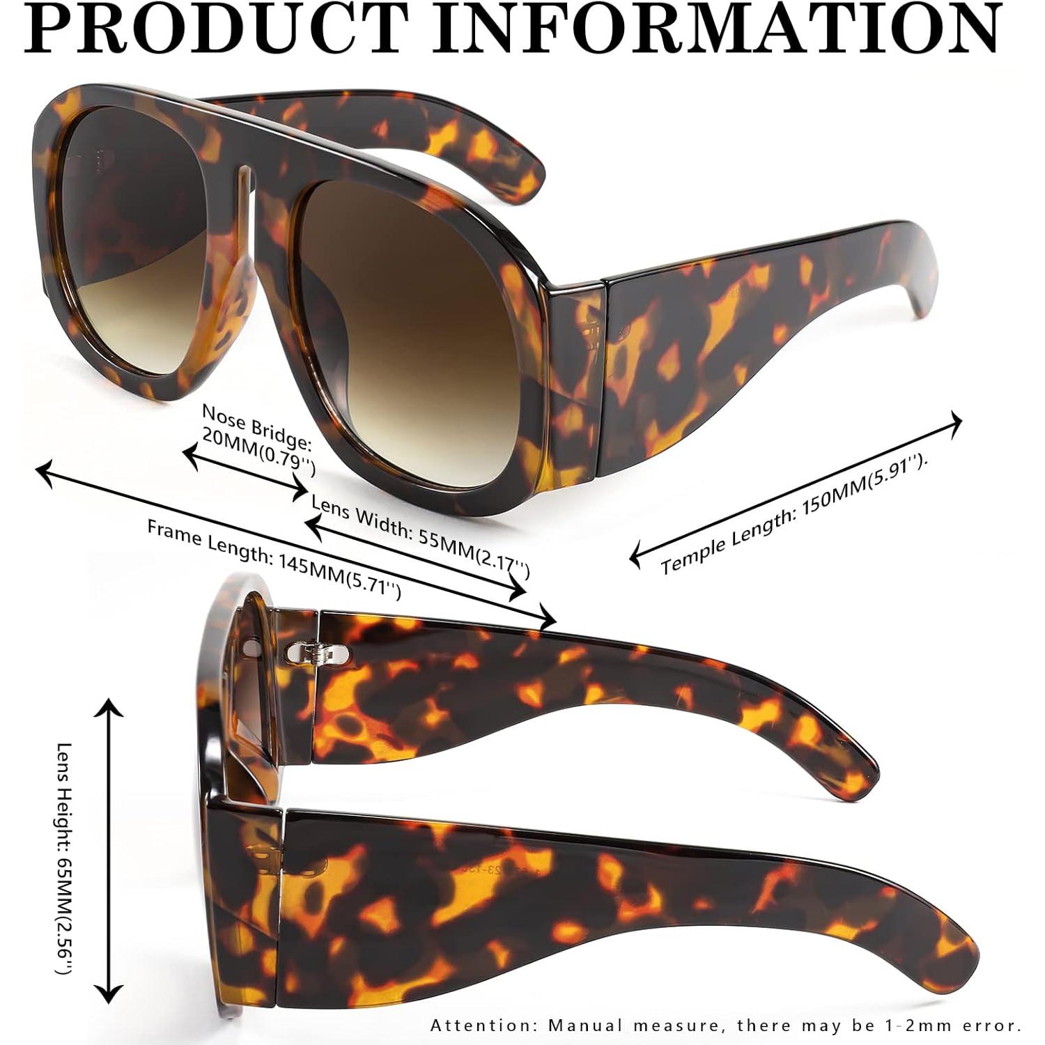 Gafas de Sol Retro FEISEDY Aviador Oversized UV400