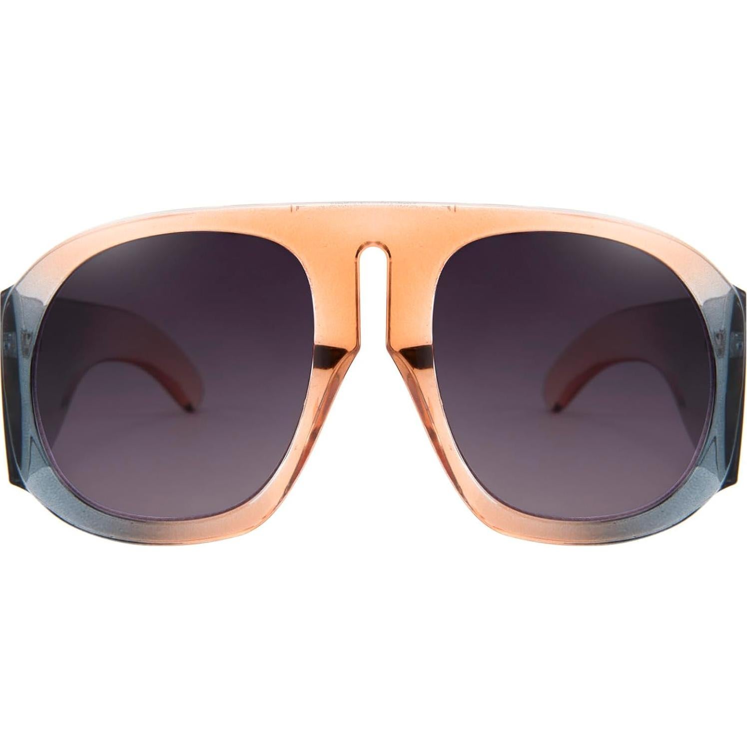 Gafas de Sol Retro FEISEDY Aviador Unisex UV400 Naranja/Azul