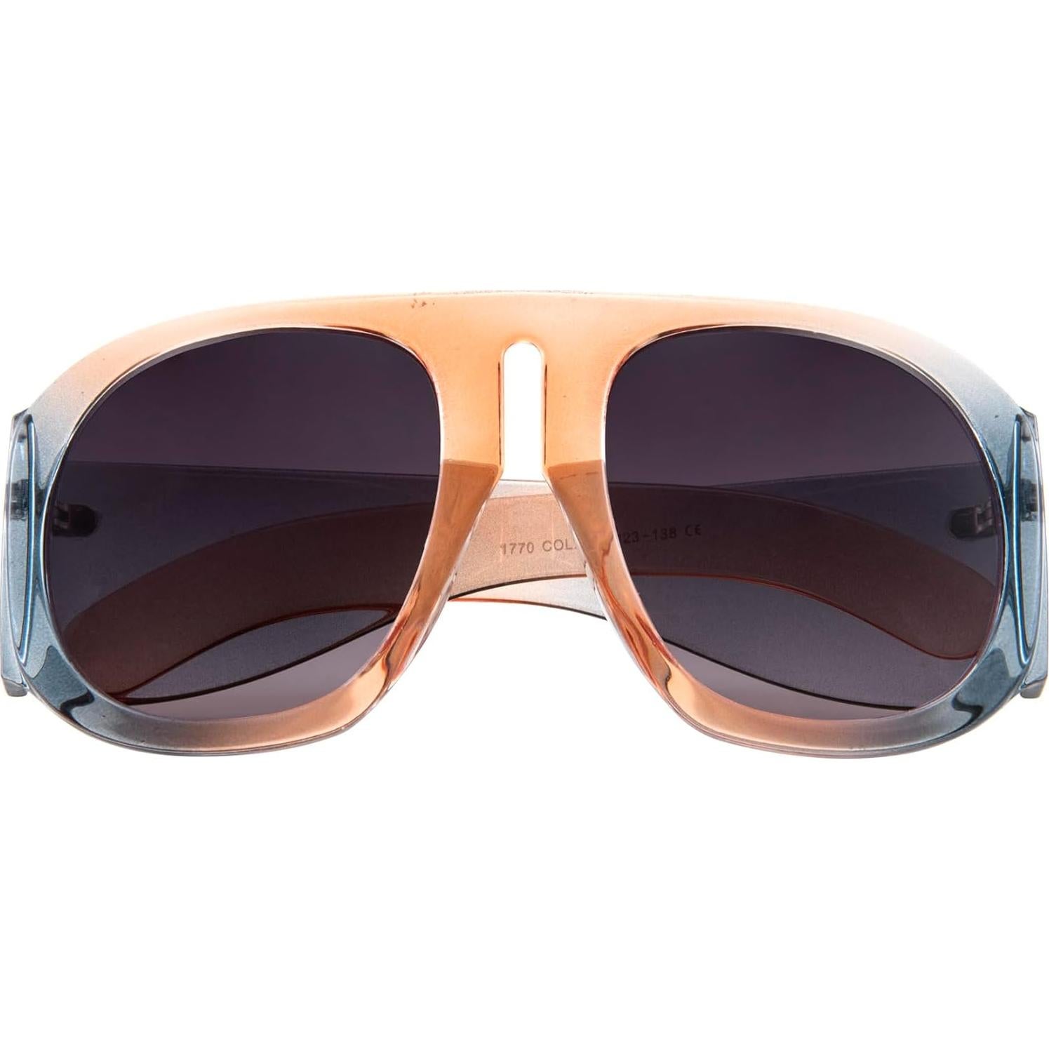 Gafas de Sol Retro FEISEDY Aviador Unisex UV400 Naranja/Azul
