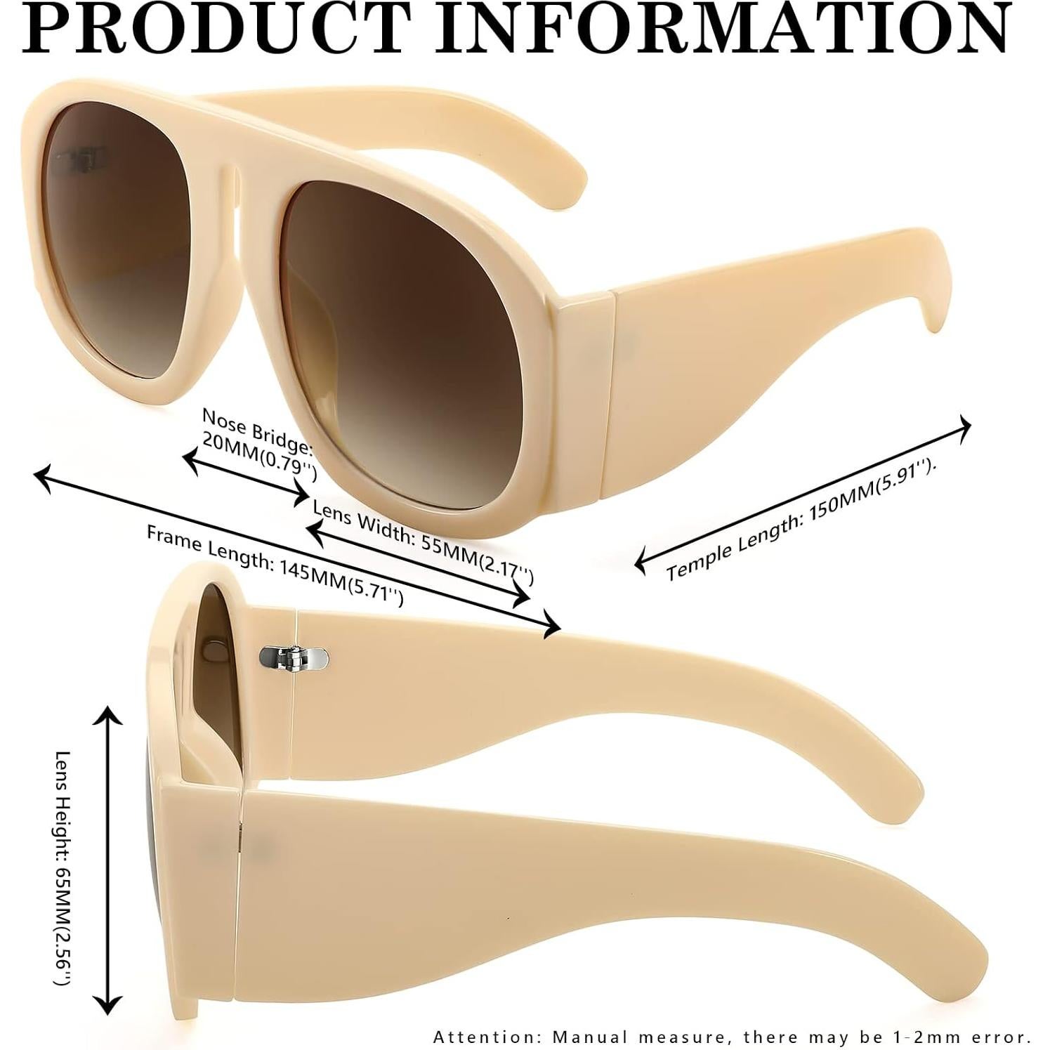 Gafas de Sol Retro FEISEDY Aviador Oversized UV400