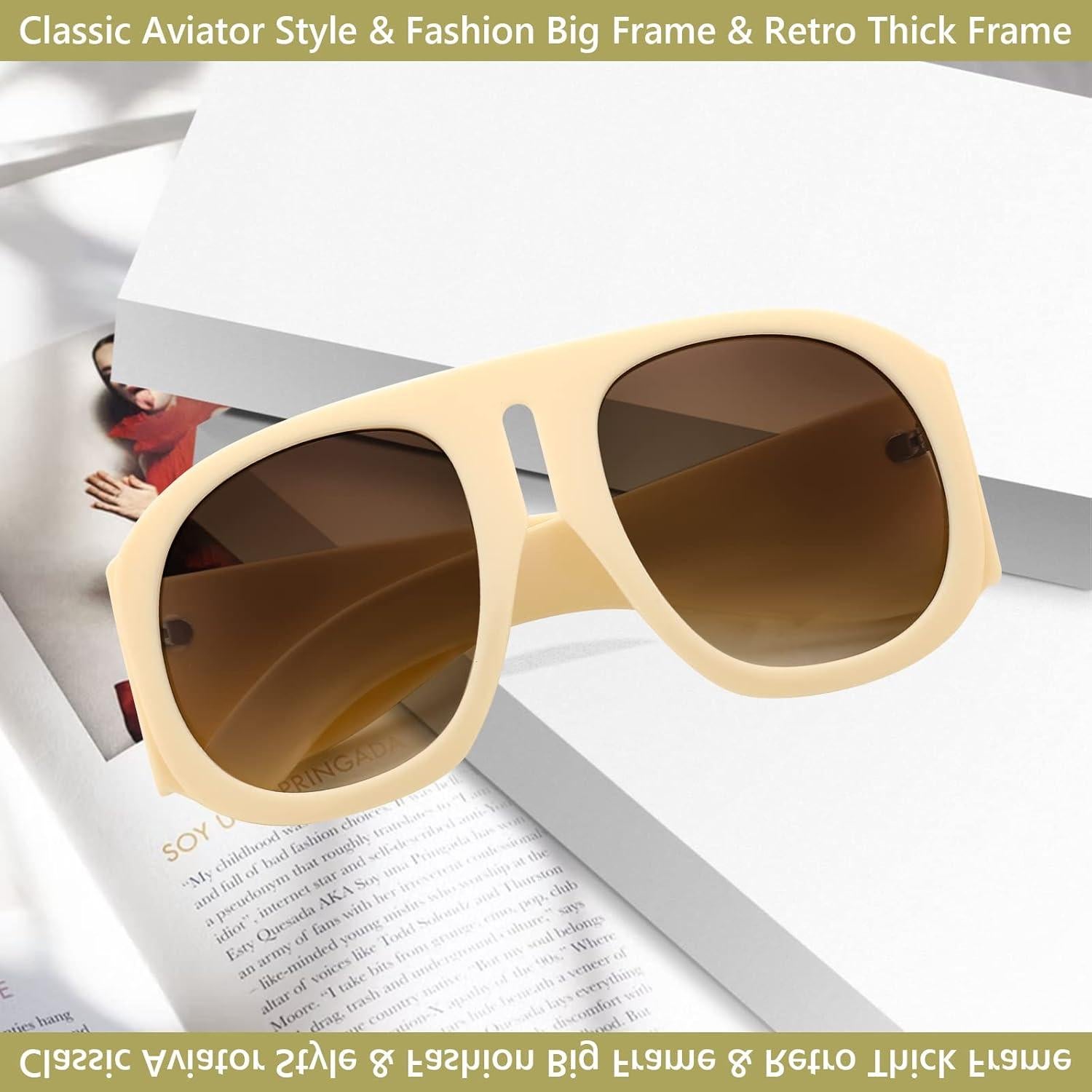 Gafas de Sol Retro FEISEDY Aviador Oversized UV400