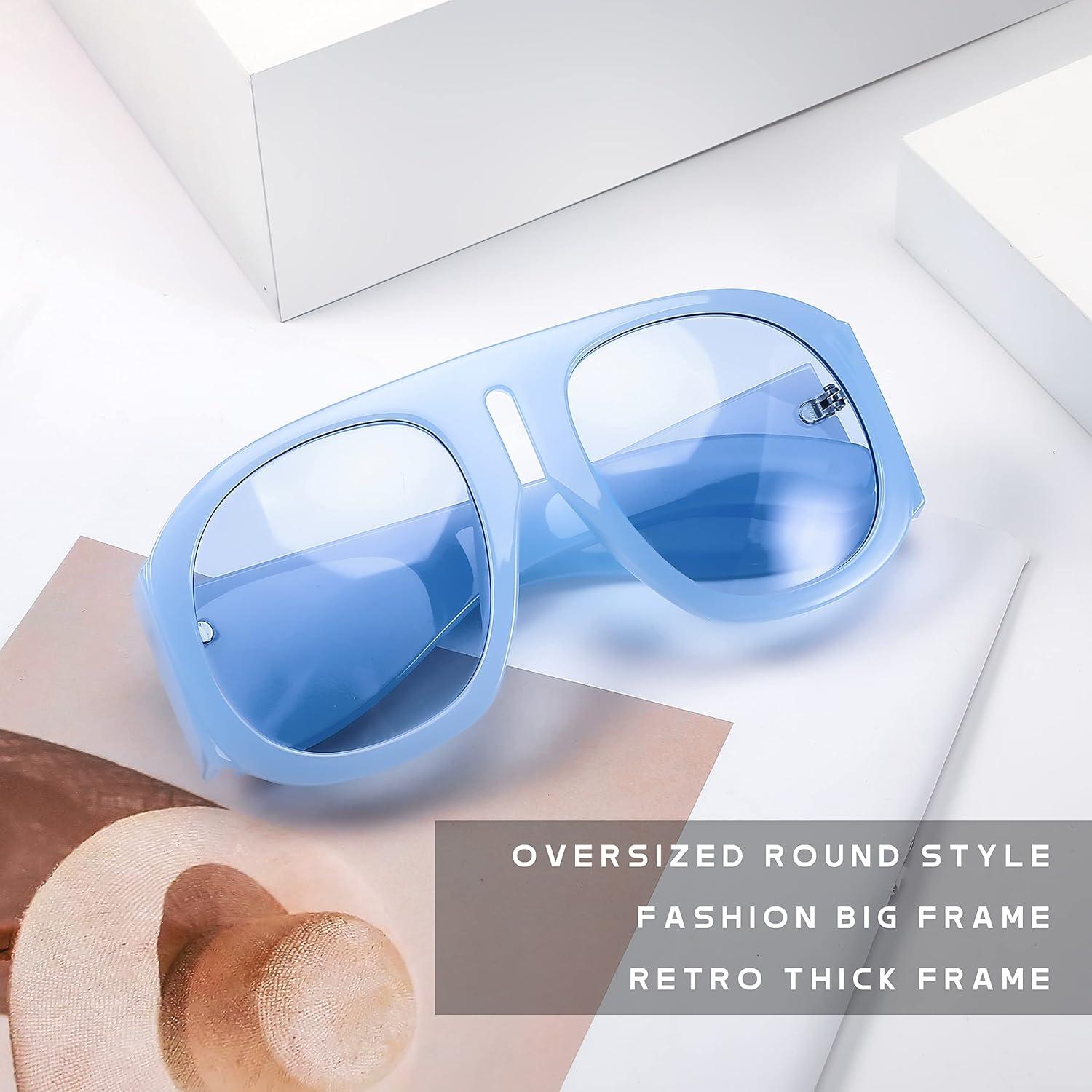 Gafas de sol retro FEISEDY aviador unisex grandes UV400