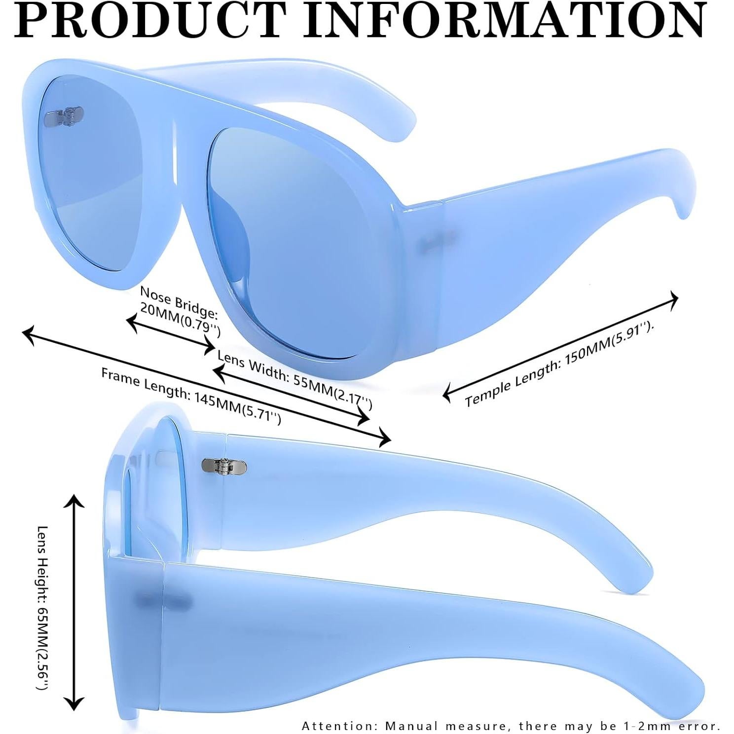 Gafas de sol retro FEISEDY aviador unisex grandes UV400