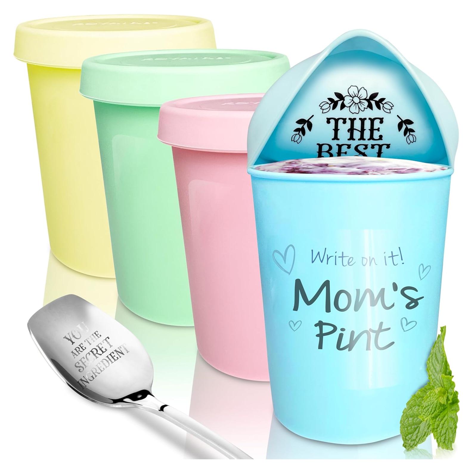 Contenedores de Helado KOYAIRE 4 Piezas 480 ml Herméticos